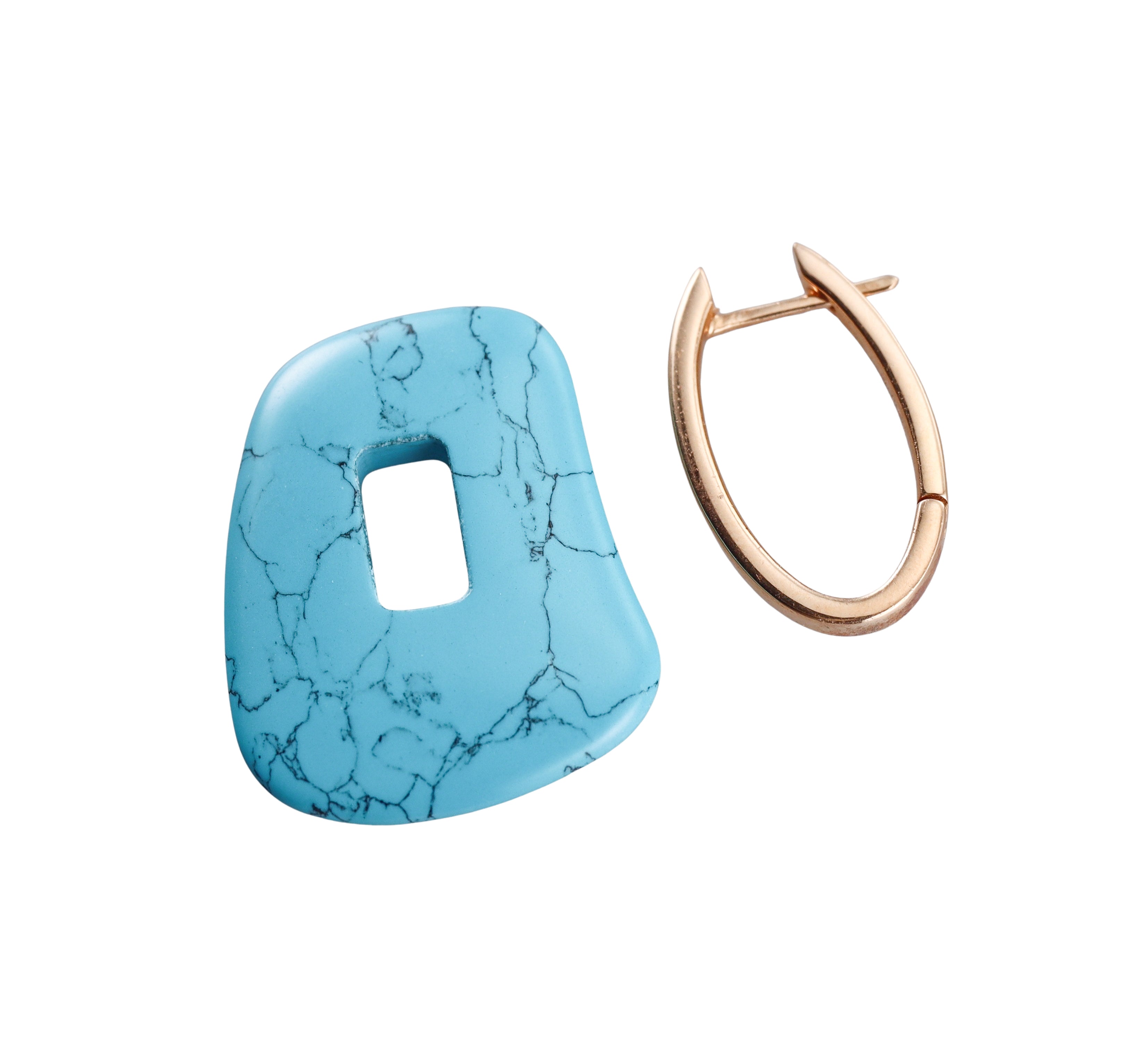 Mattioli Puzzle Large Rose Gold MOP Turquoise Interchangeable Earrings