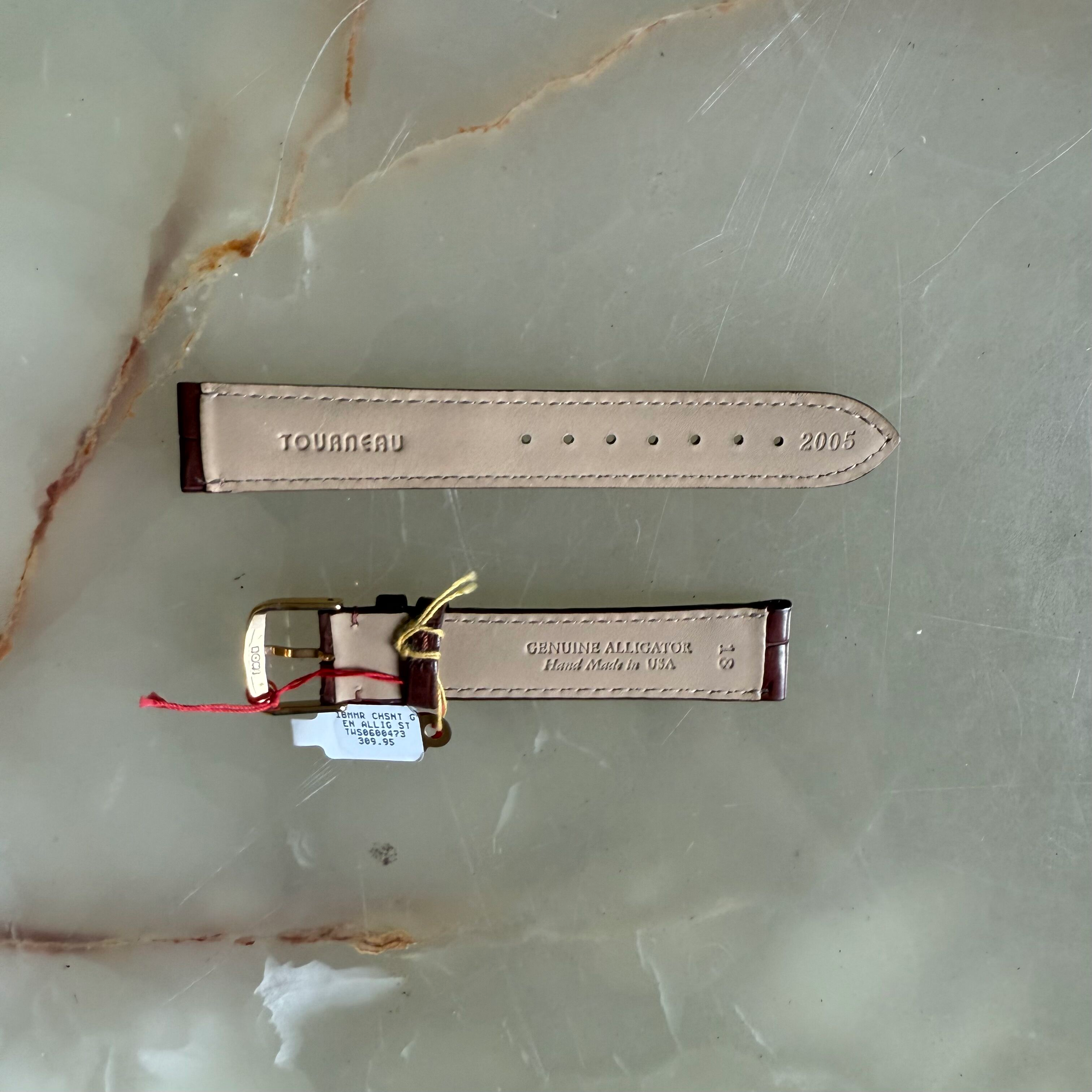 Genuine Alligator Brown Watch Strap Band 18mm Padded & Stitched w Buckle