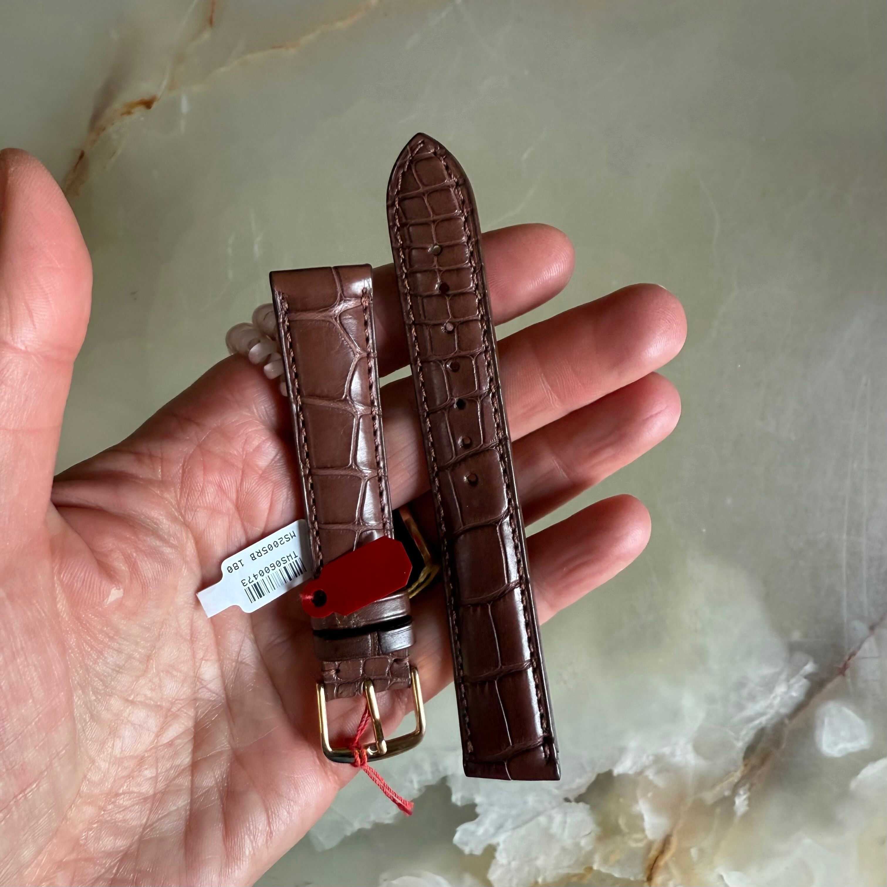 Genuine Alligator Brown Watch Strap Band 18mm Padded & Stitched w Buckle