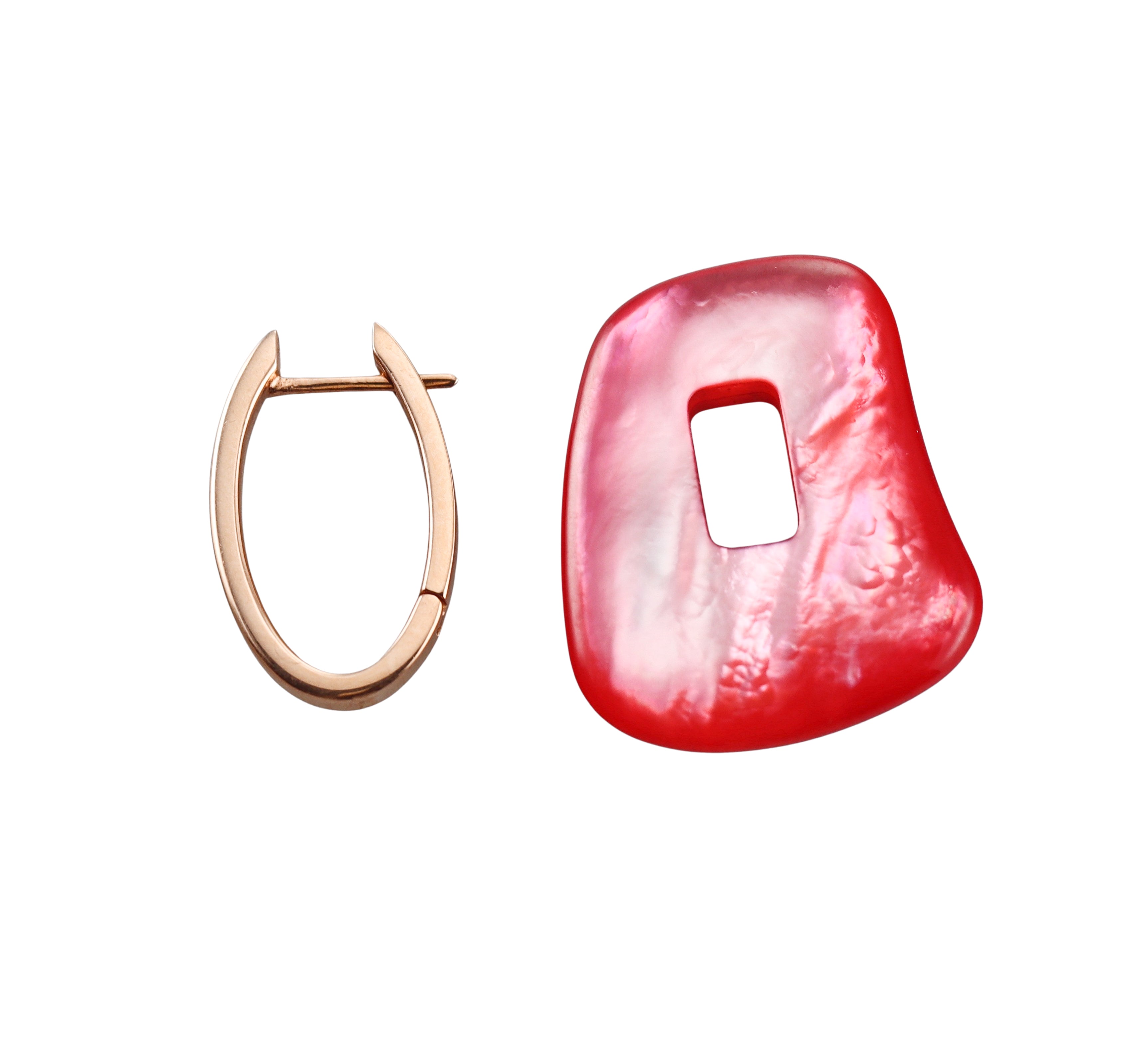 Mattioli Puzzle Large Rose Gold MOP Chalcedony Interchangeable Earrings