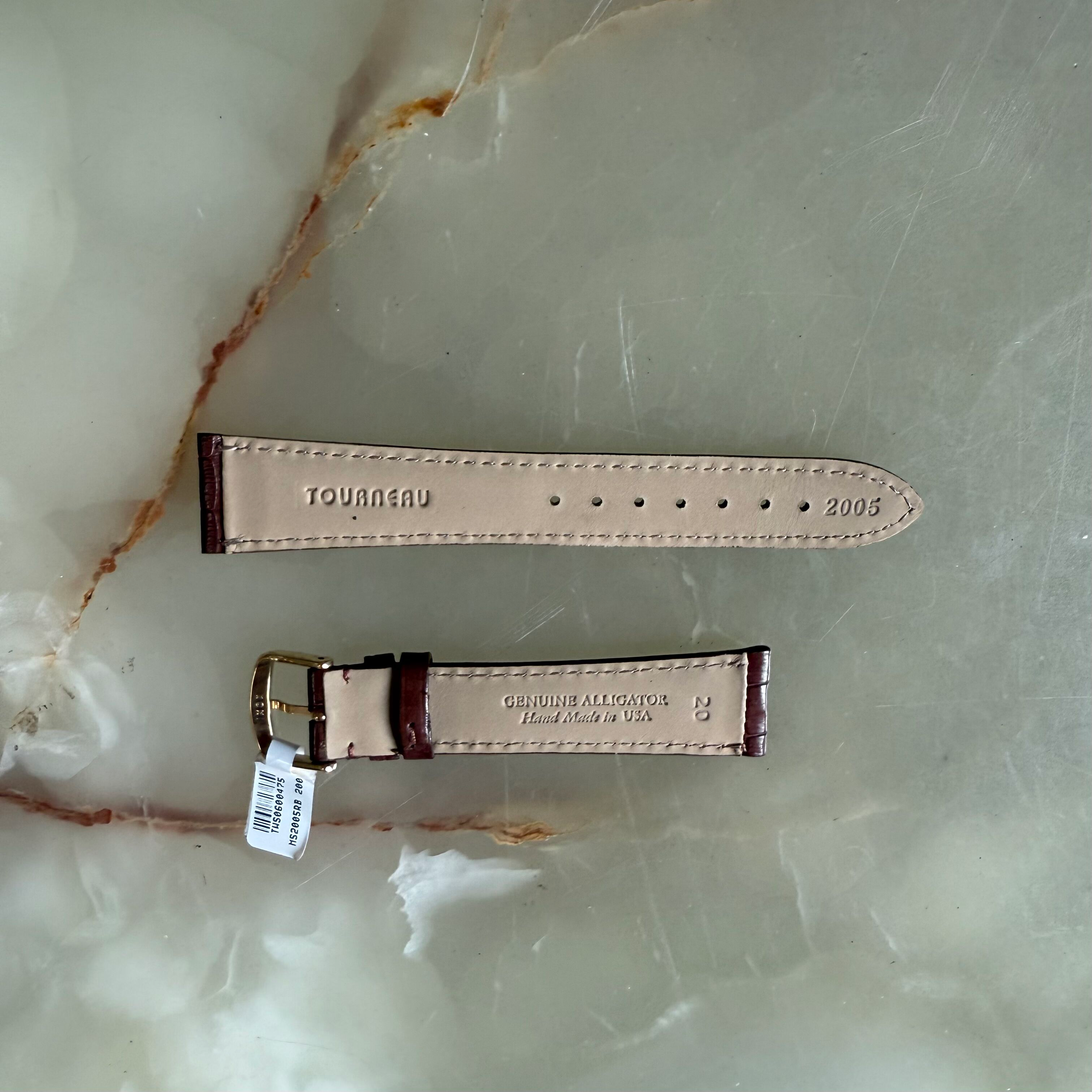 Genuine Alligator Brown Watch Strap Band 20mm Padded & Stitched w Buckle