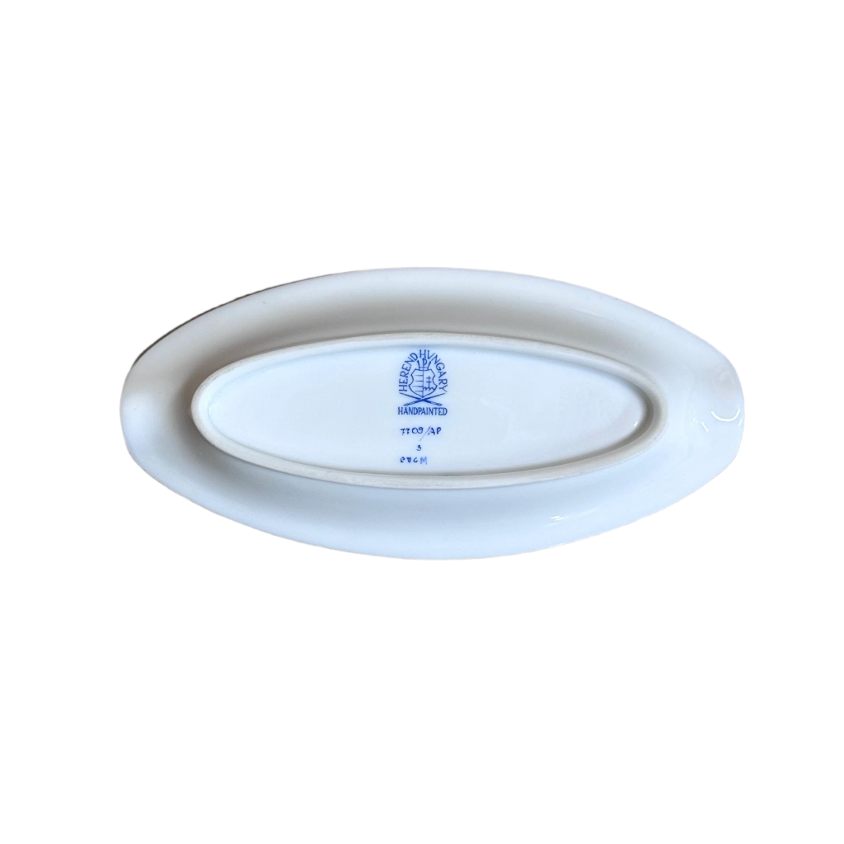 Herend Hungary Chinese Bouquet Gold and Raspberry Oval Ashtray Pin Tray Dish 7709AP