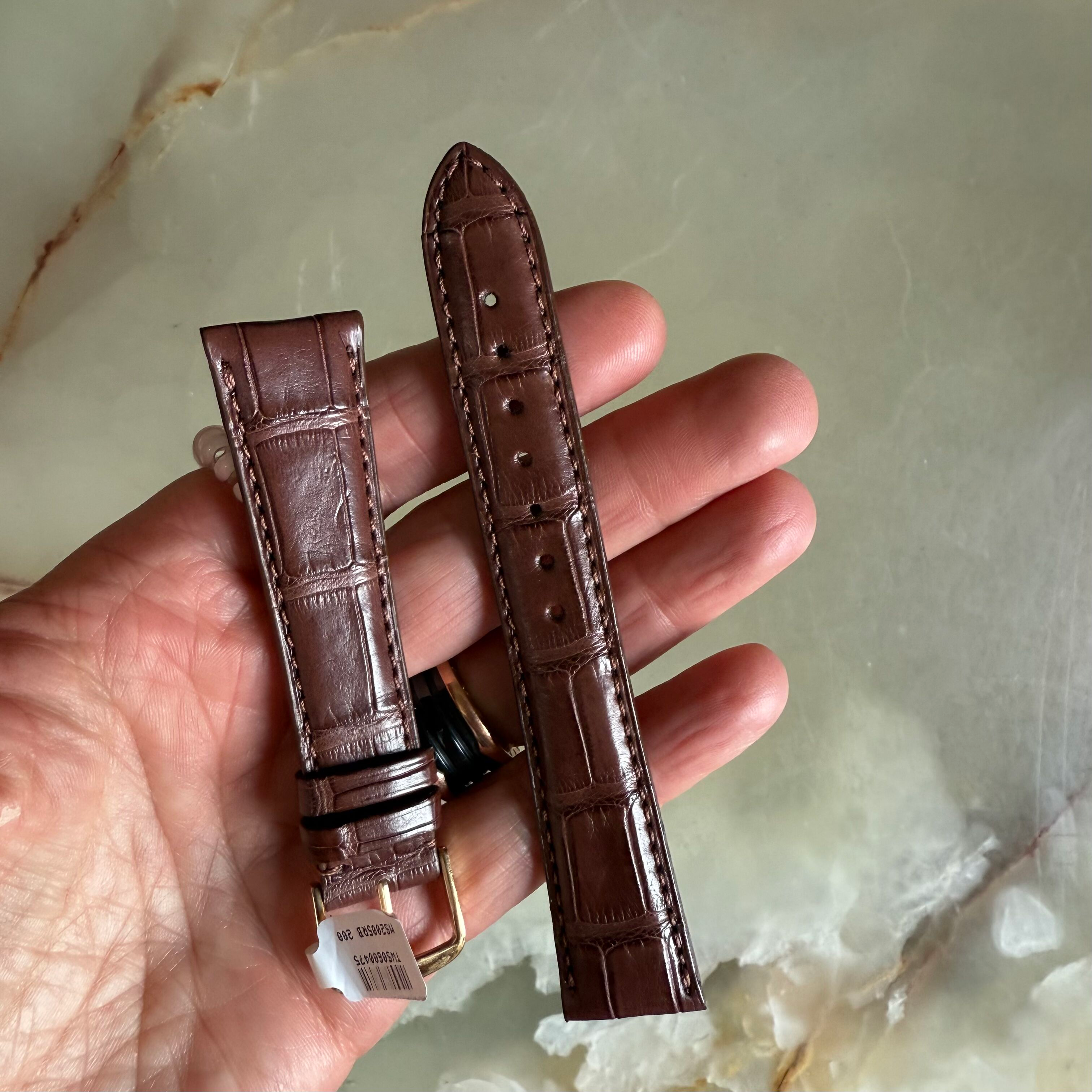 Genuine Alligator Brown Watch Strap Band 20mm Padded & Stitched w Buckle