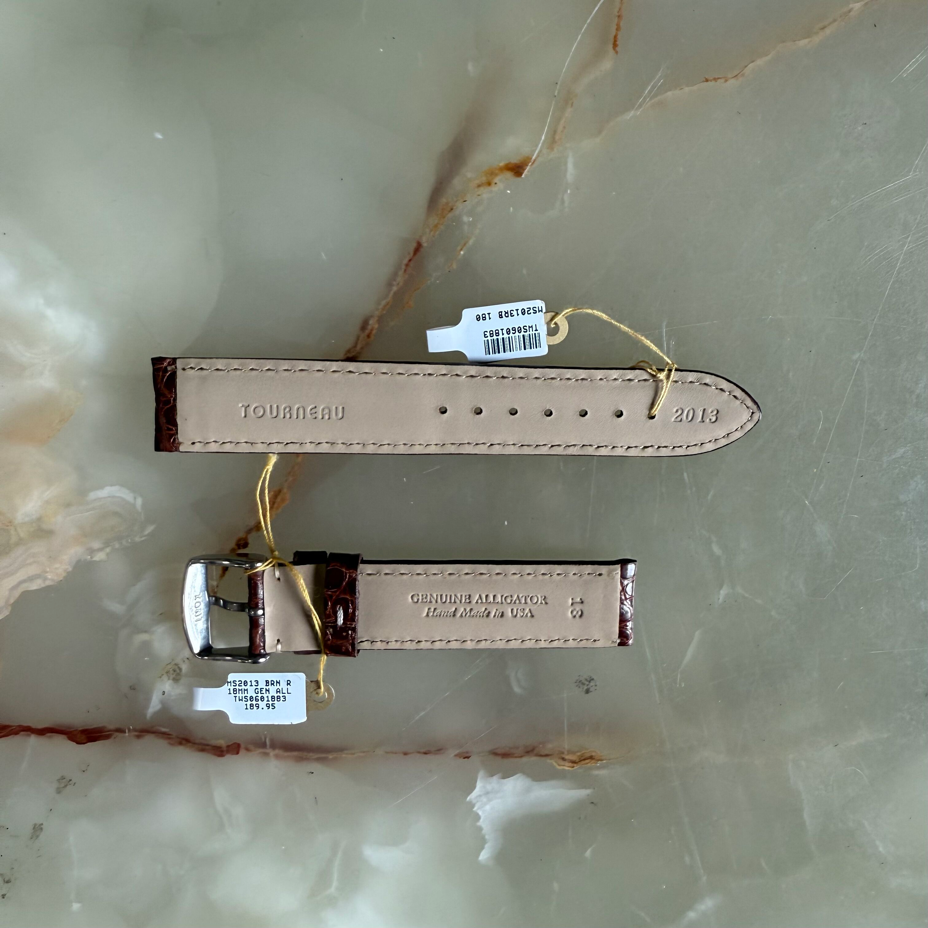 Genuine Alligator Brown Watch Strap Band 18mm Padded & Stitched w Buckle