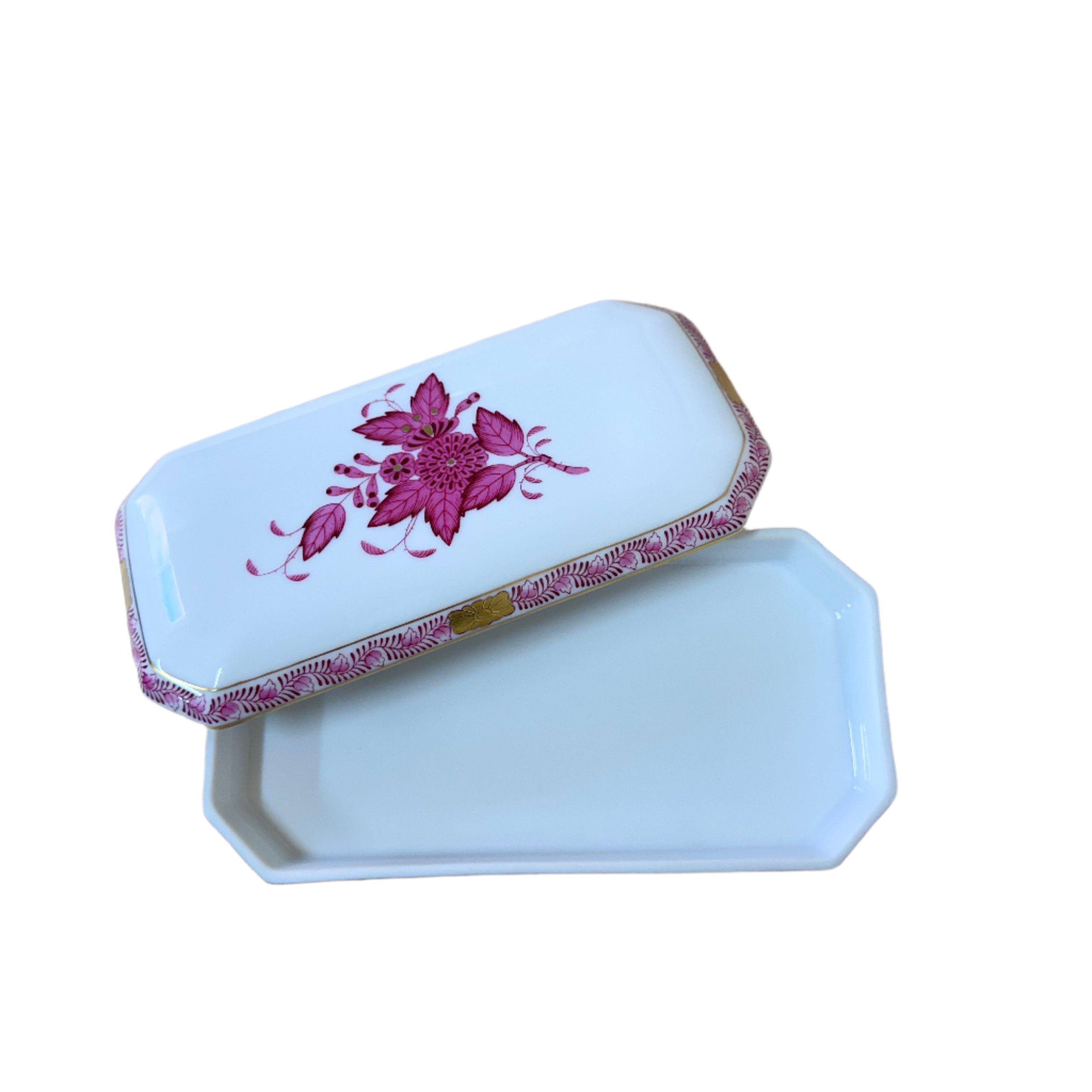 Herend Porcelain Chinese Bouquet Gold Raspberry Trinket Box 7897200AP