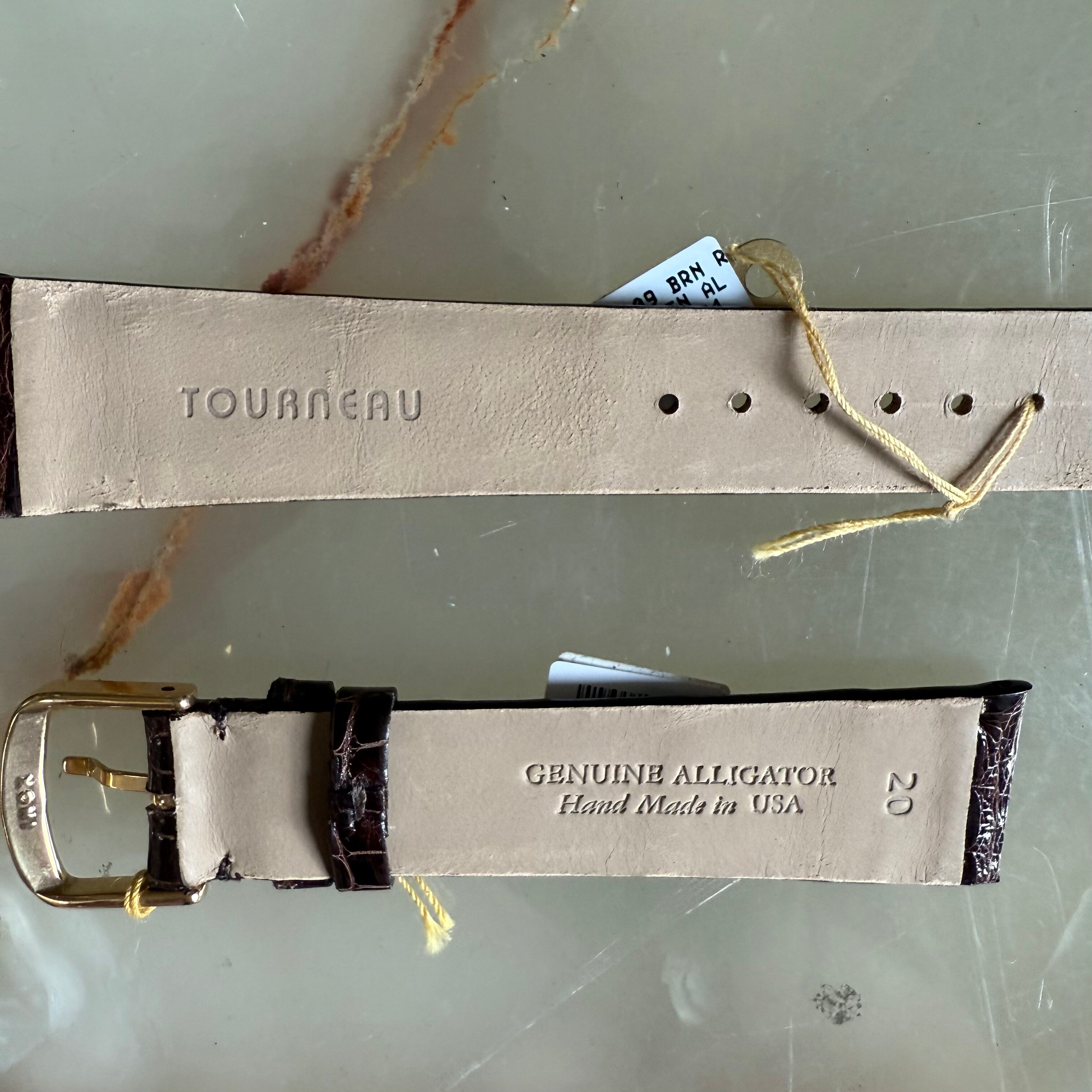 Genuine Alligator Brown Watch Strap Band 20mm Padded & Stitched w Buckle