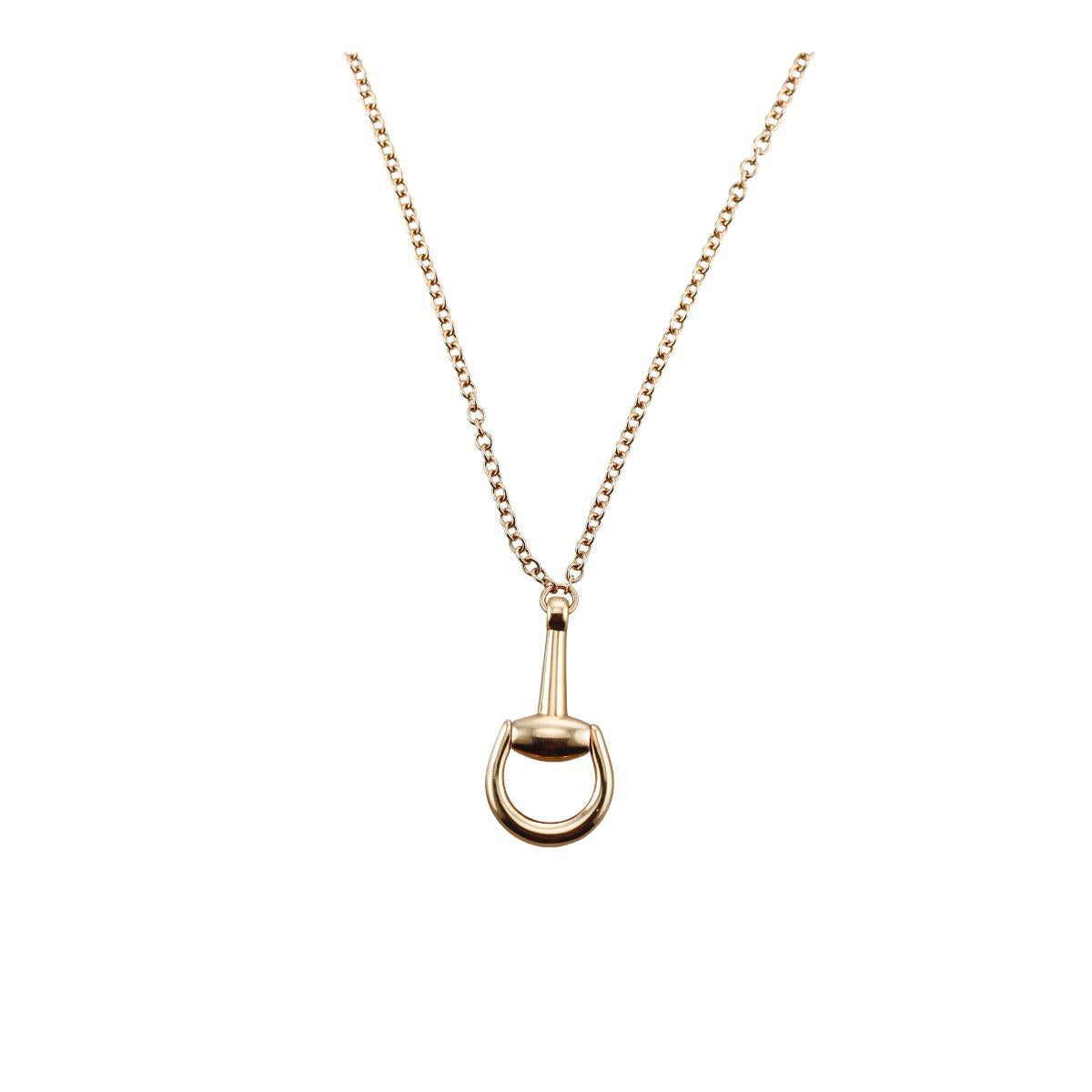 Gucci Horsebit 18K Gold Pendant Necklace