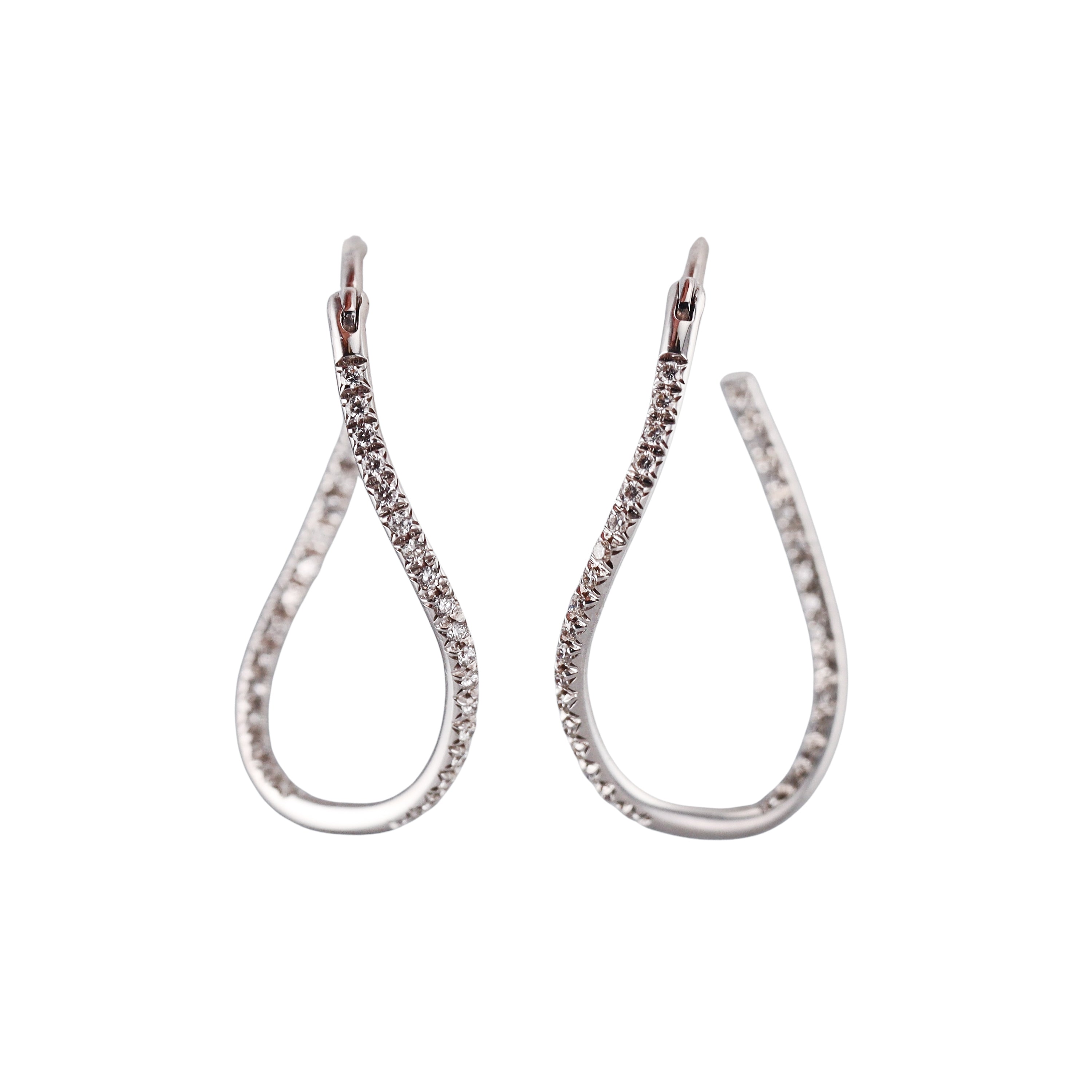 Mattioli White Gold Inside Out Diamond Hoop Earrings