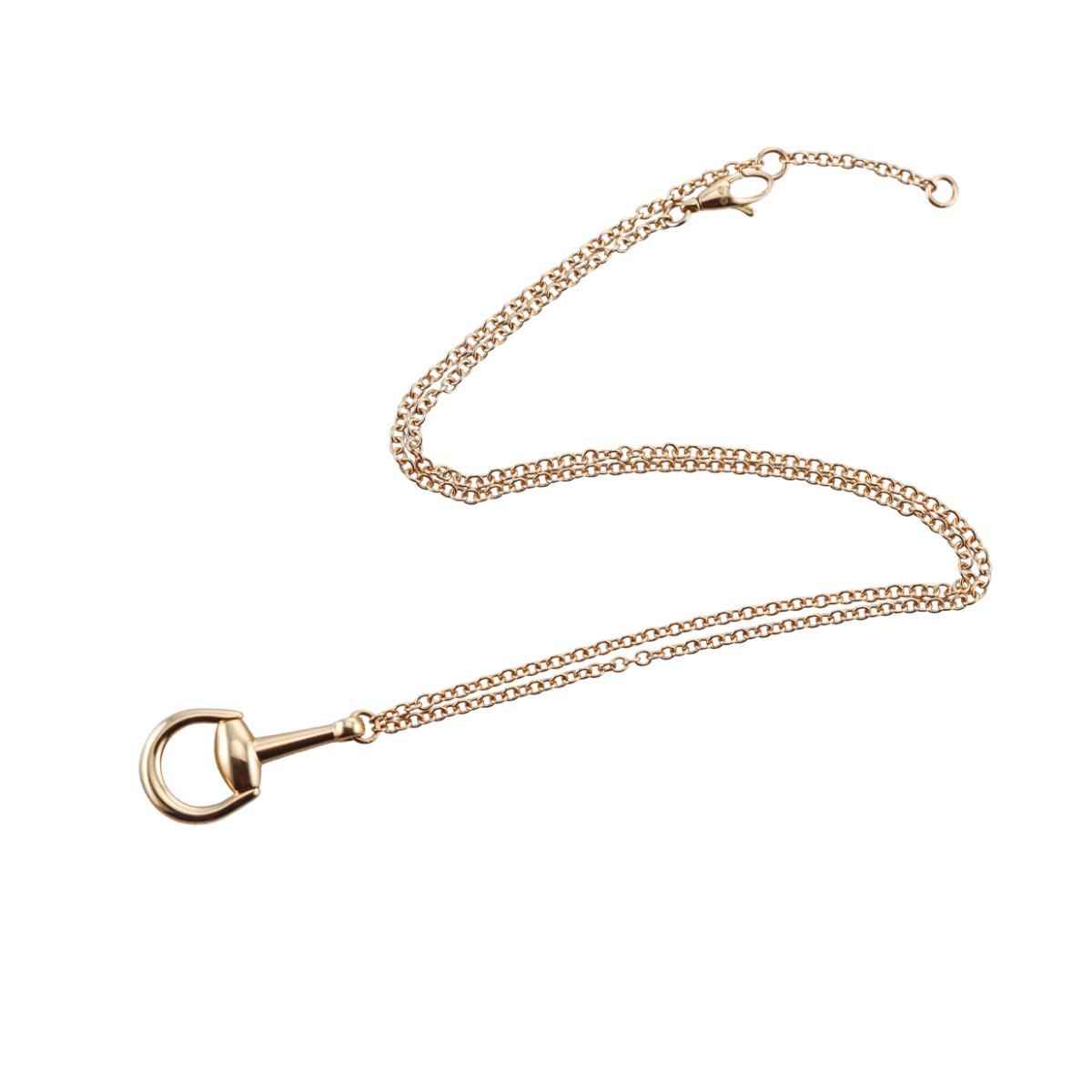 Gucci Horsebit 18K Gold Pendant Necklace