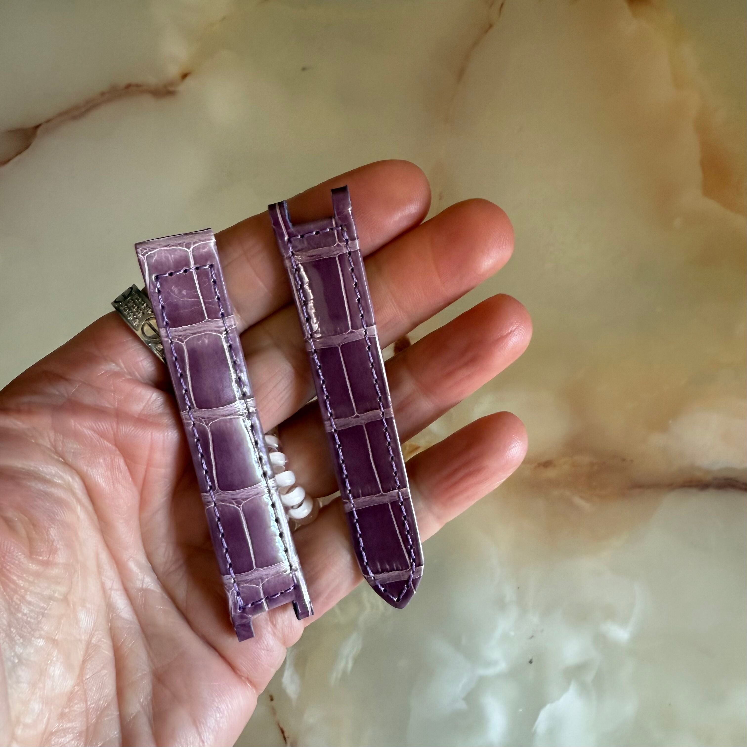 Authentic Cartier Pasha Purple Alligator Watch Strap Band 15mm KD66CS31-S06