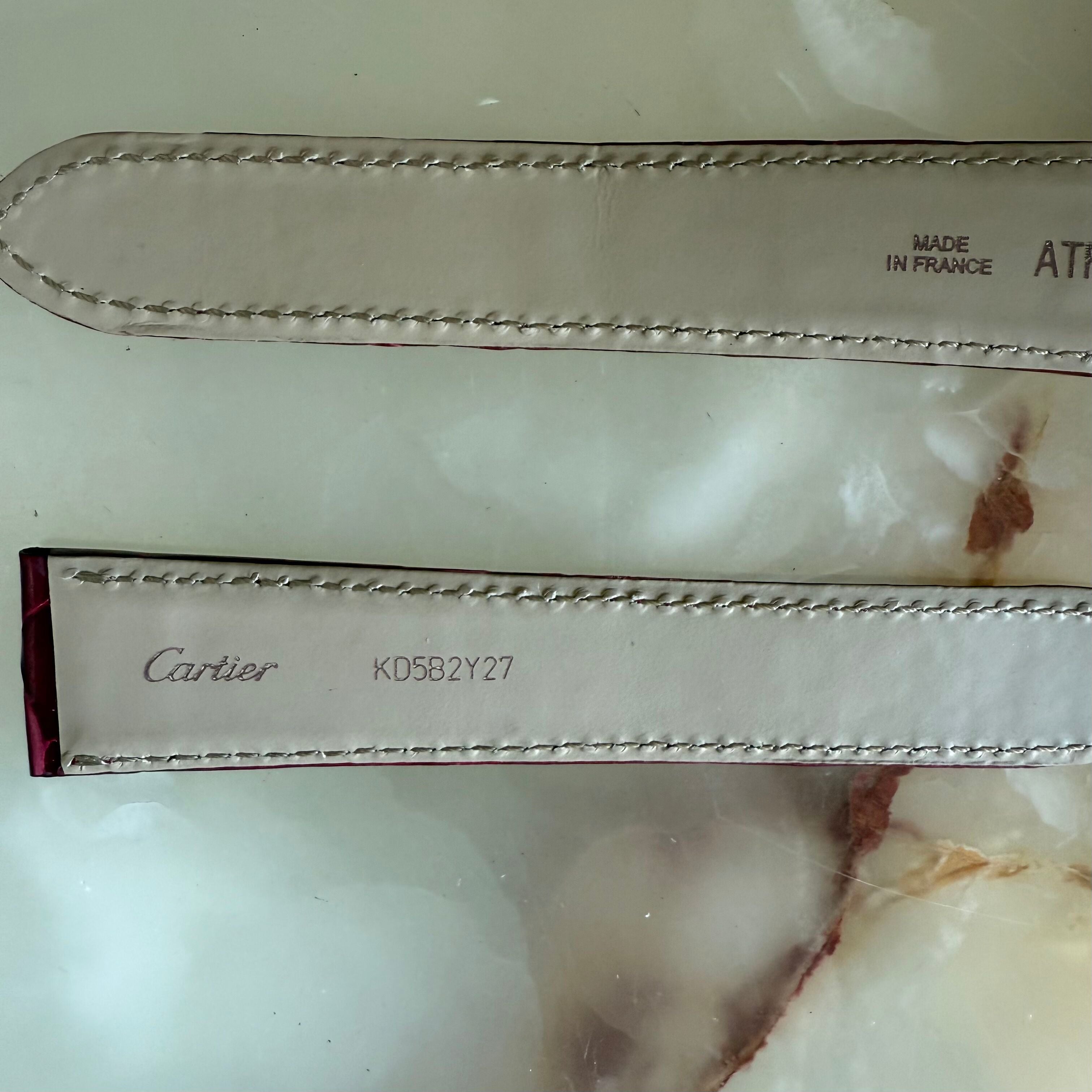 Authentic Cartier Red Alligator Watch Strap Band 20mm KD5B2Y27