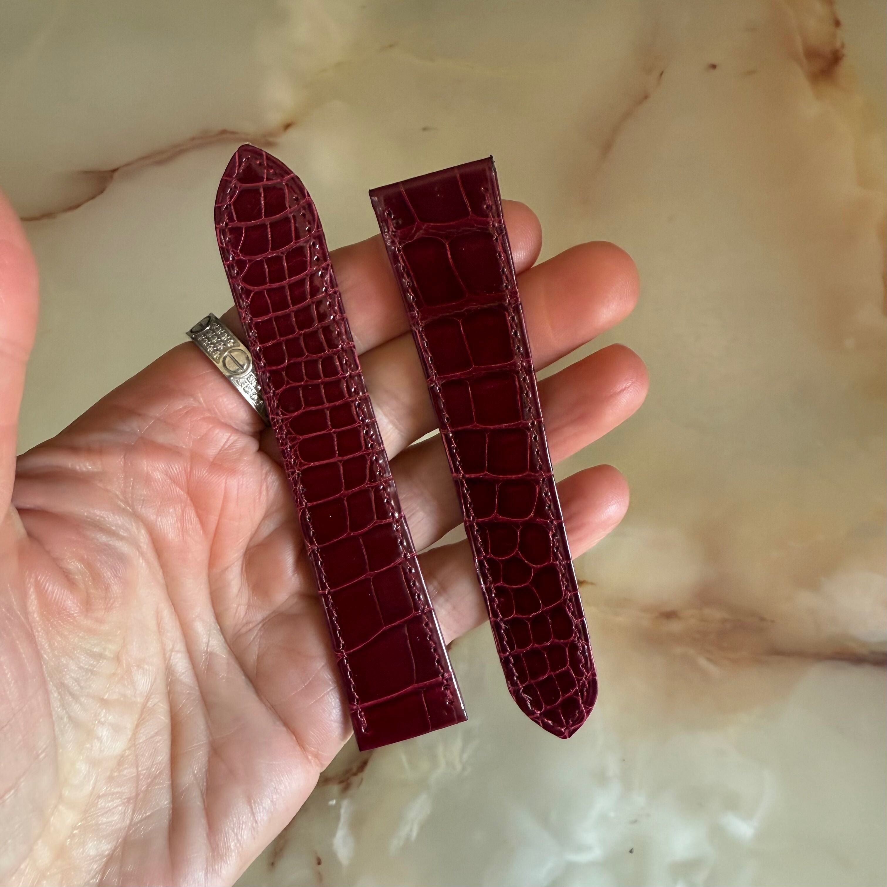 Authentic Cartier Red Alligator Watch Strap Band 20mm KD5B2Y27