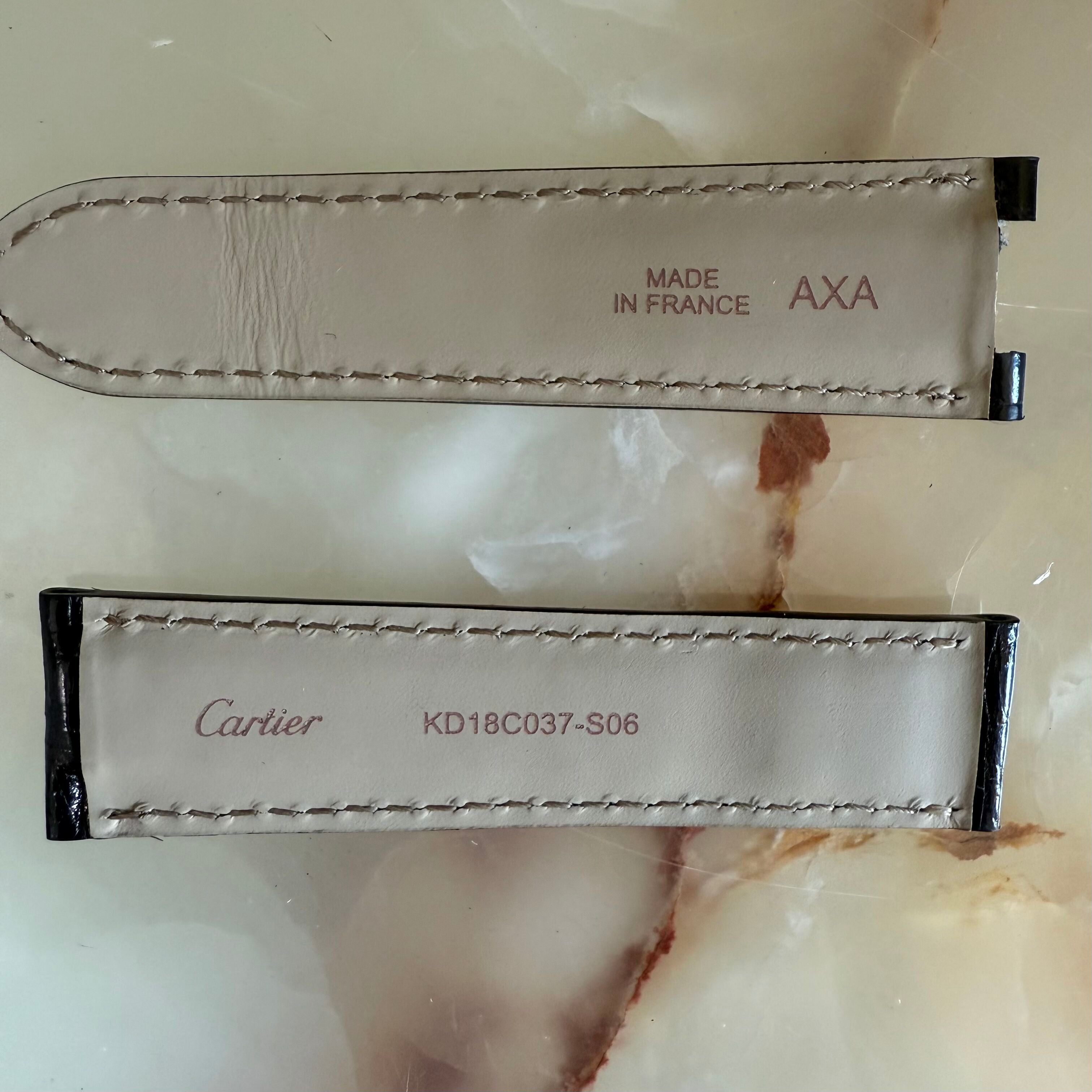 Authentic Cartier Pasha Black Alligator Watch Strap Band 20mm KD18CO37-S06