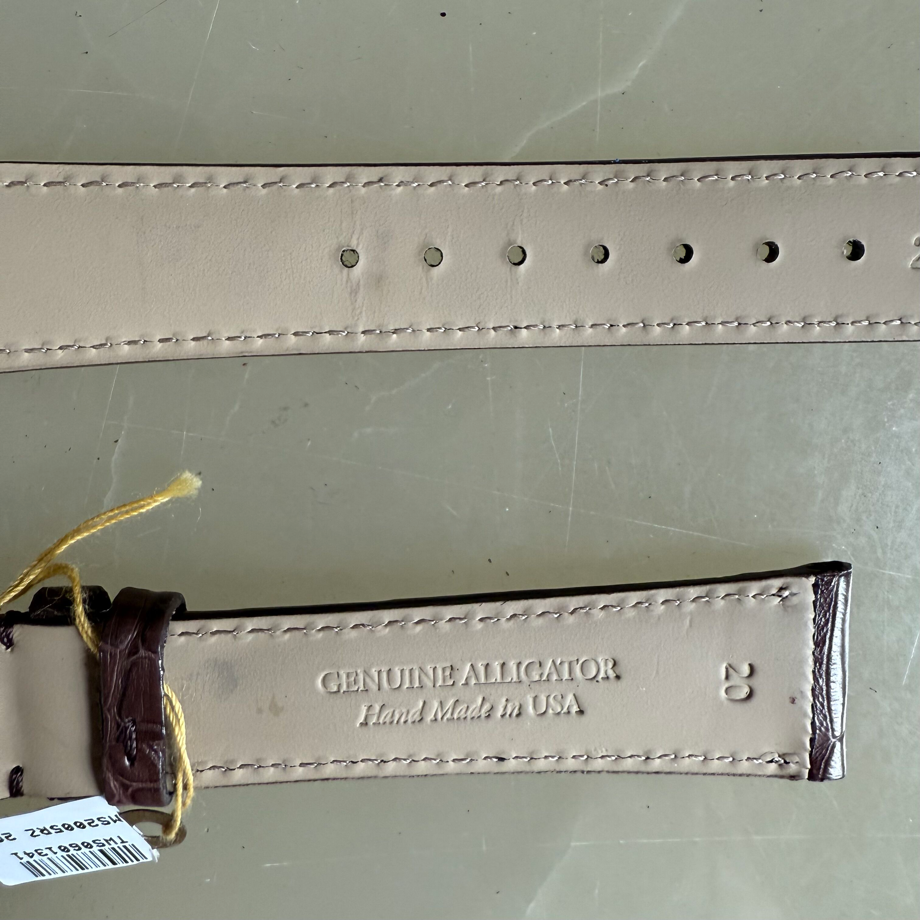 Genuine Alligator Brown Watch Strap Band 20mm Padded & Stitched w Buckle