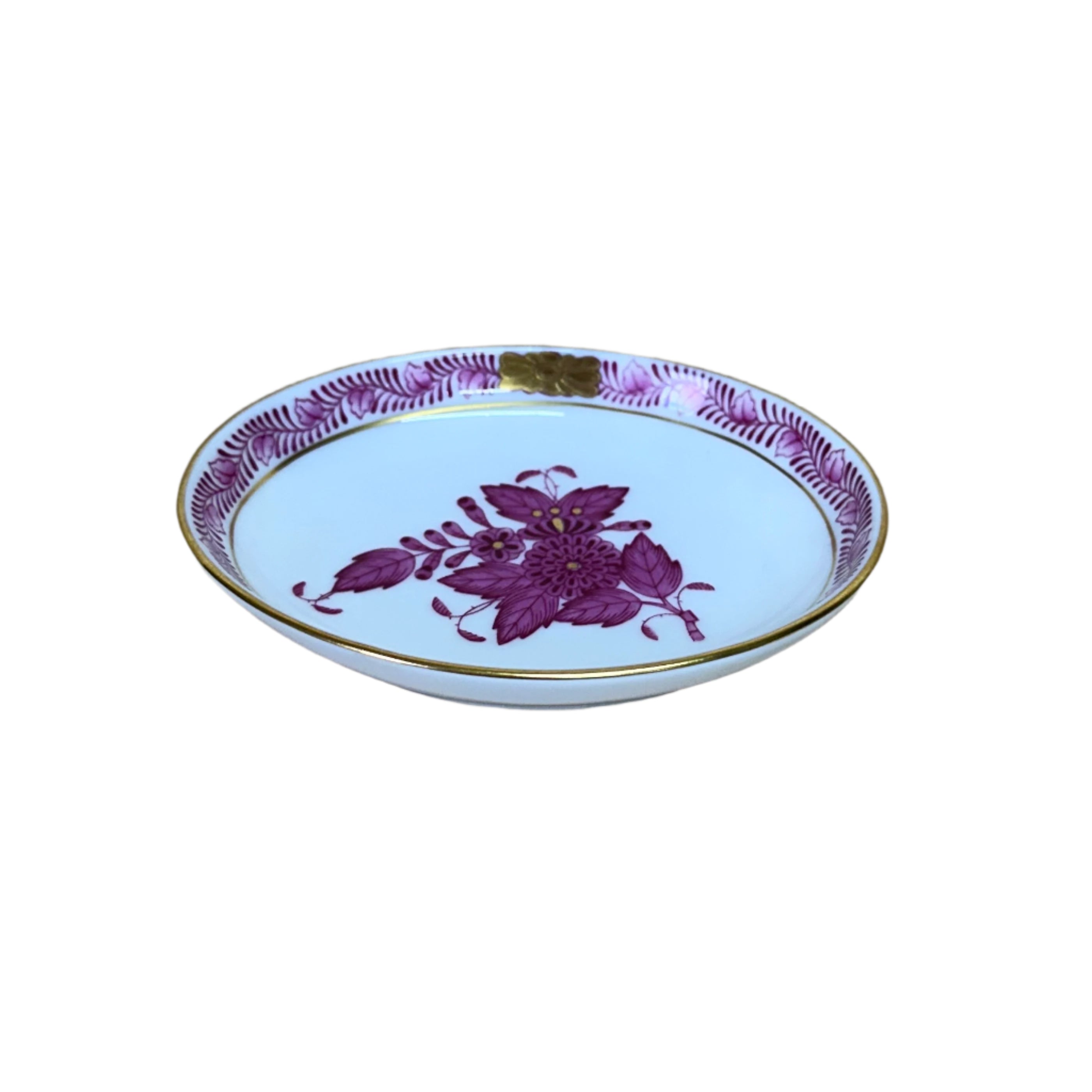 Herend Porcelain Chinese Bouquet Raspberry Small Oval Pin Tray Dish 7781000 AP