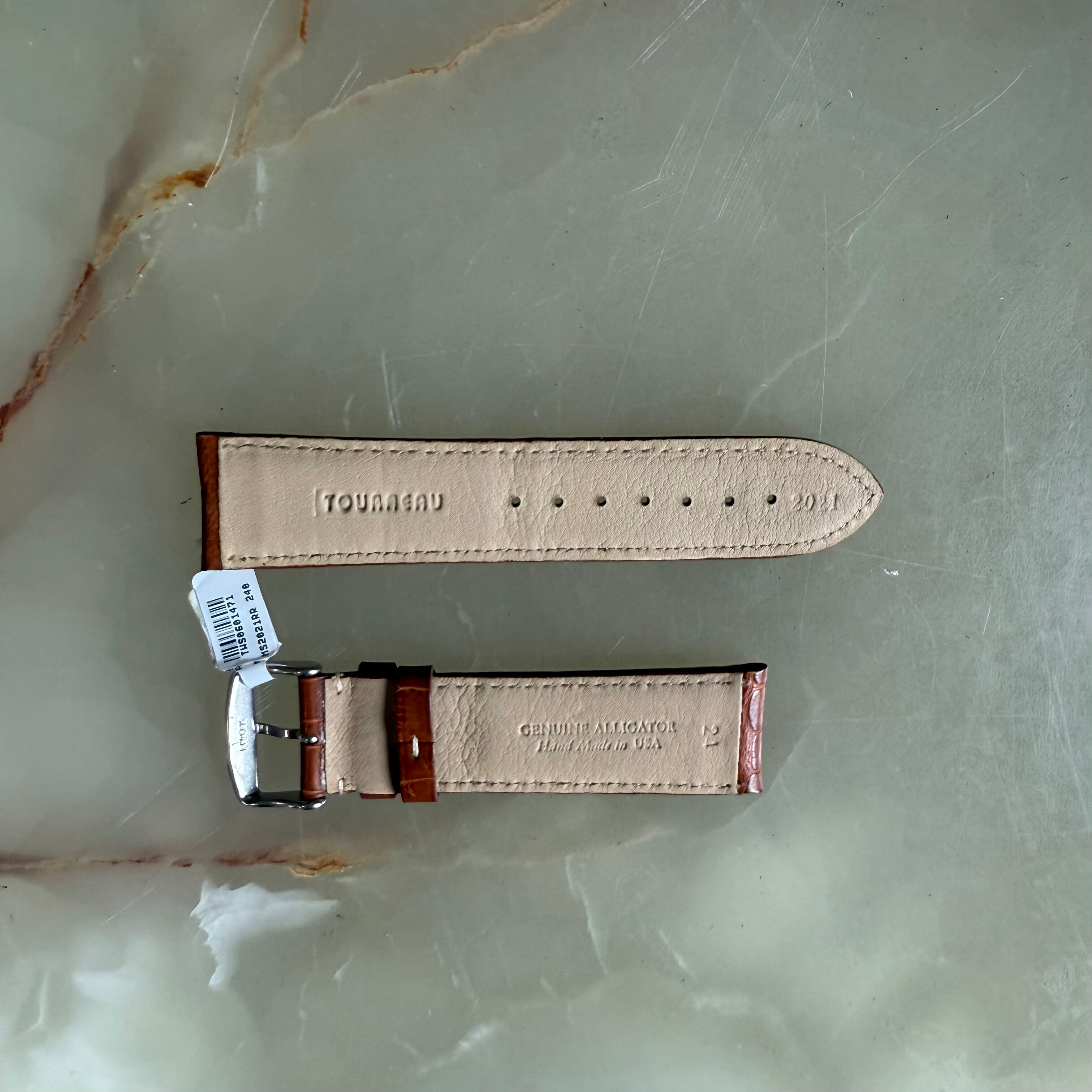Genuine Alligator Brown Watch Strap Band 24mm Padded & Stitched w Buckle