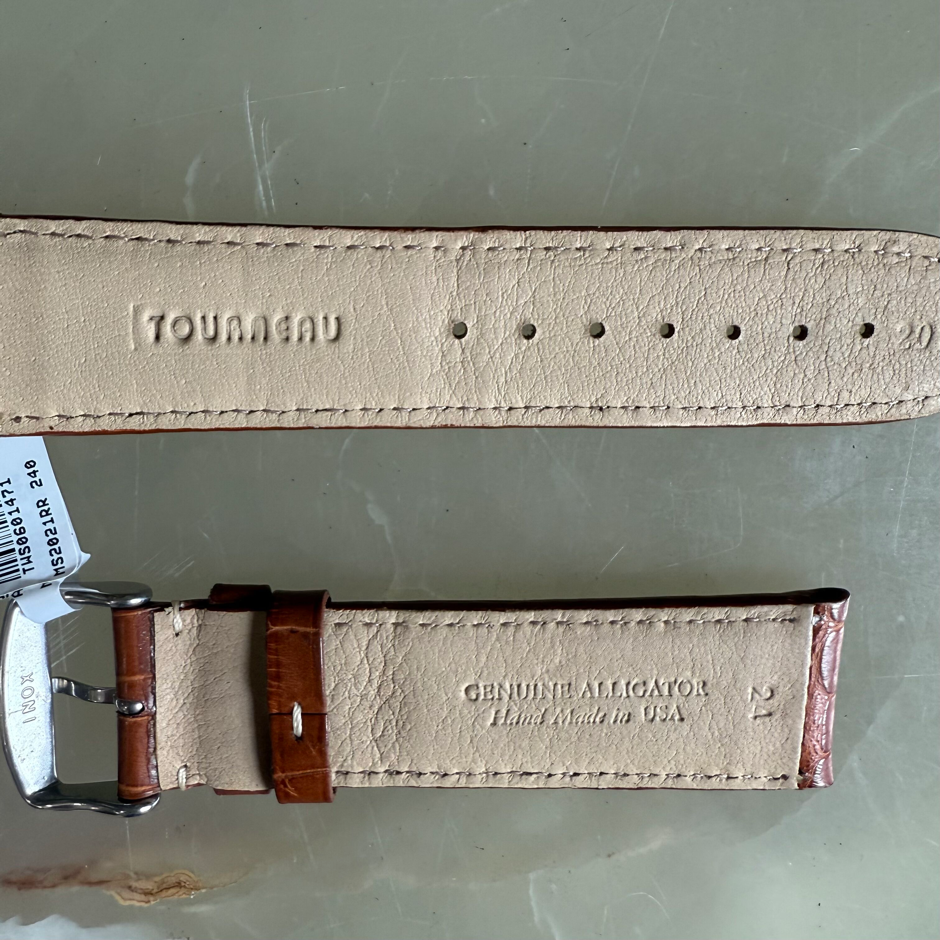 Genuine Alligator Brown Watch Strap Band 24mm Padded & Stitched w Buckle