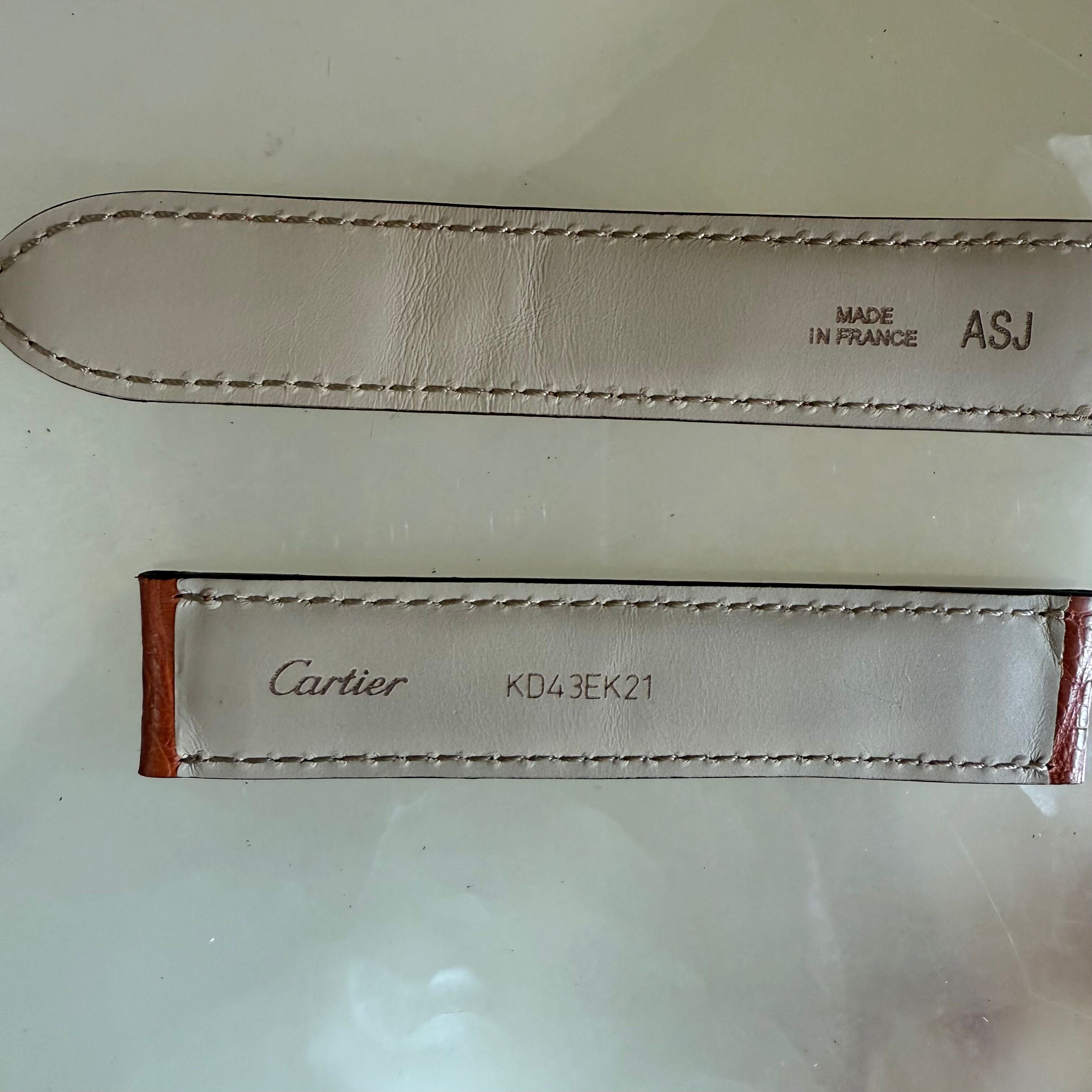 Authentic Cartier Brown Alligator Watch Strap Band 18mm KD43EK21