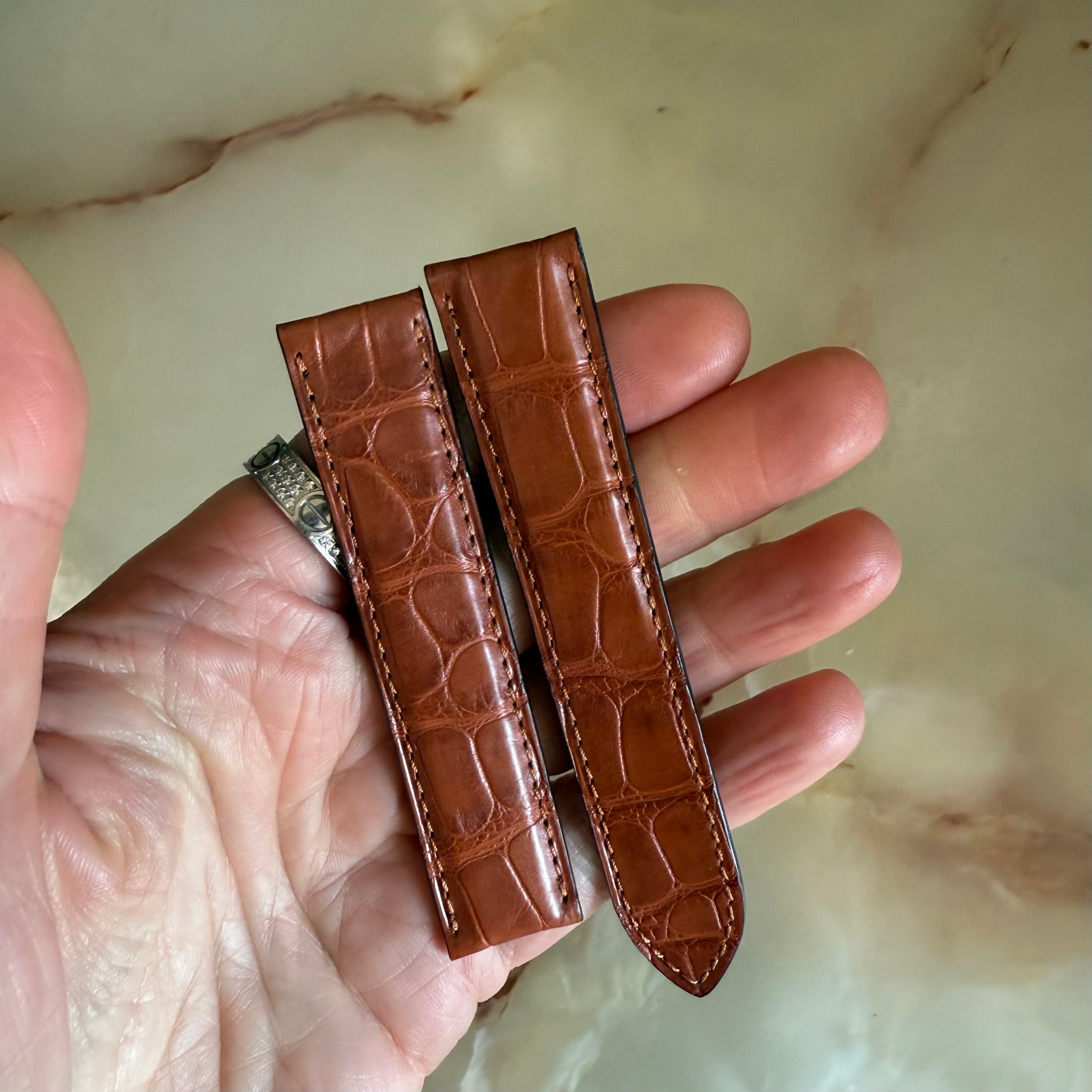 Authentic Cartier Brown Alligator Watch Strap Band 18mm KD43EK21