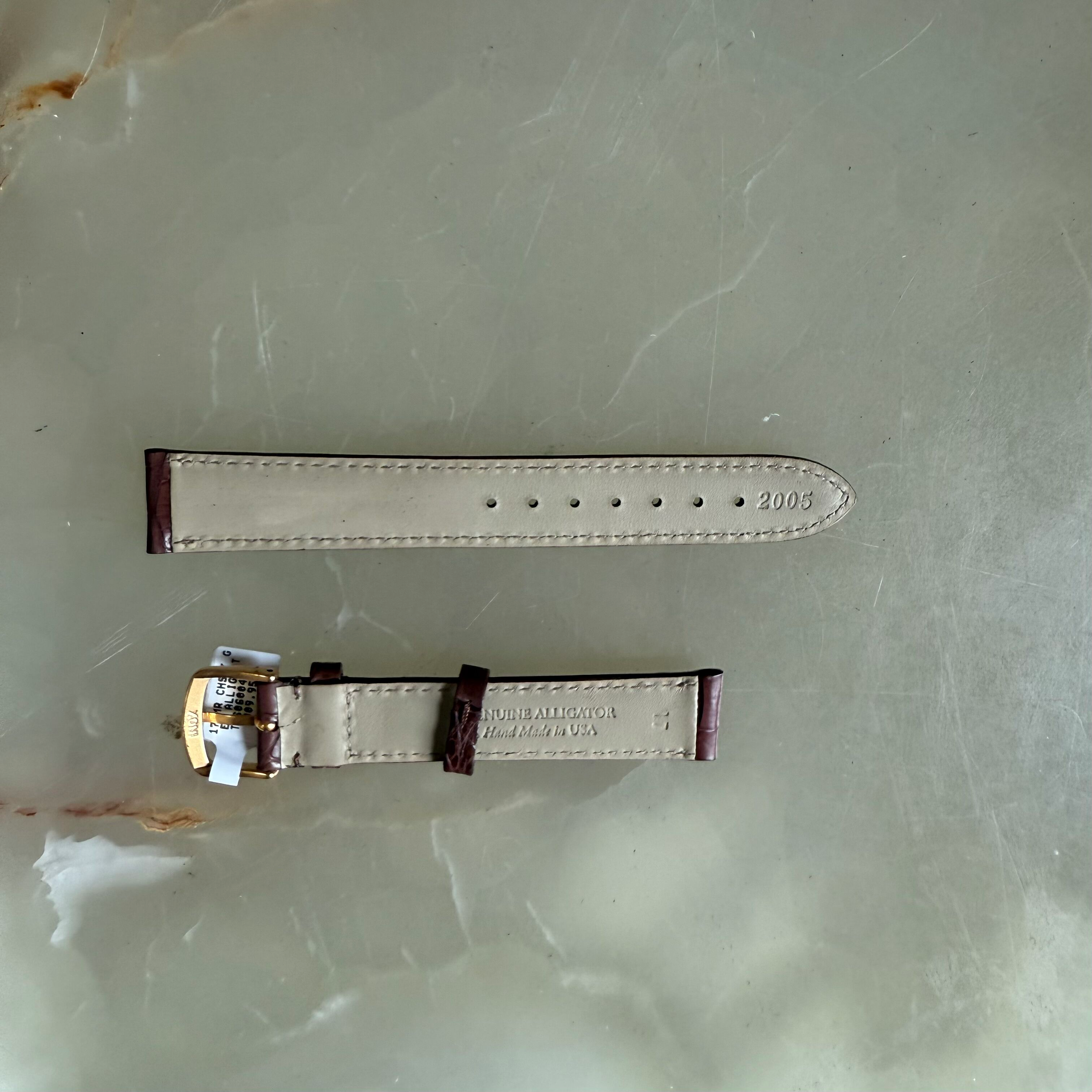 Genuine Alligator Brown Watch Strap Band 17mm Padded & Stitched w Buckle