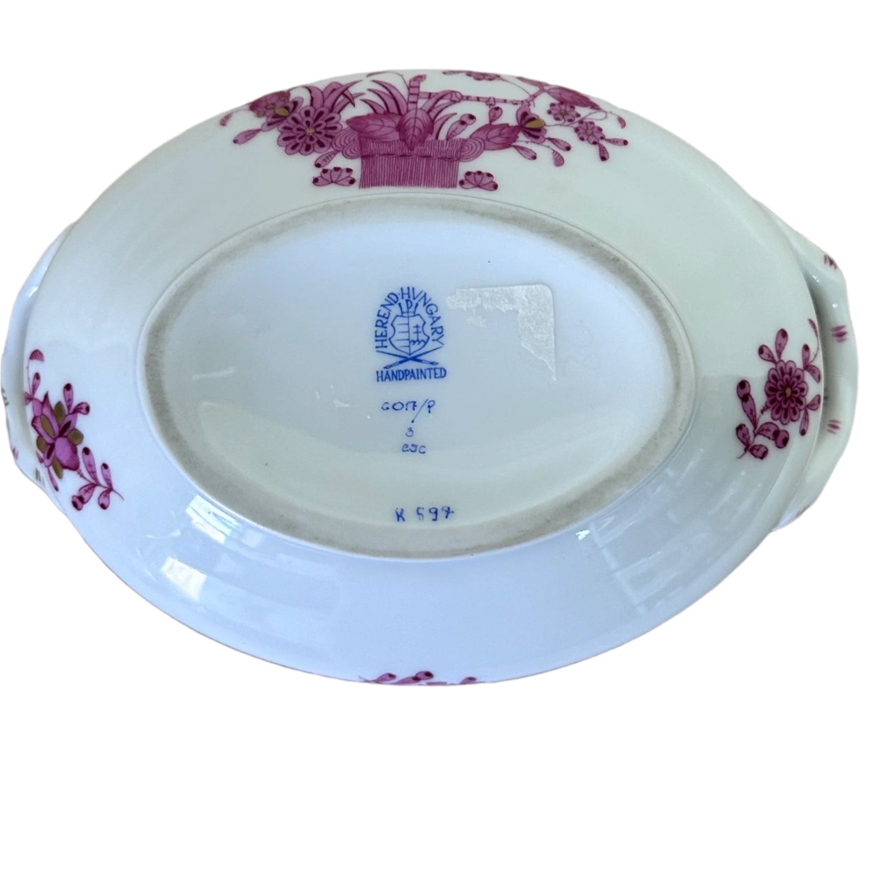 Herend Porcelain Indian Basket Raspberry Mini Tureen 6017 P