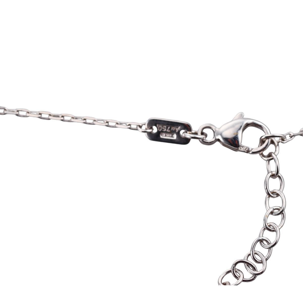 Gucci GG Running 18K White Gold Diamond Pendant Necklace