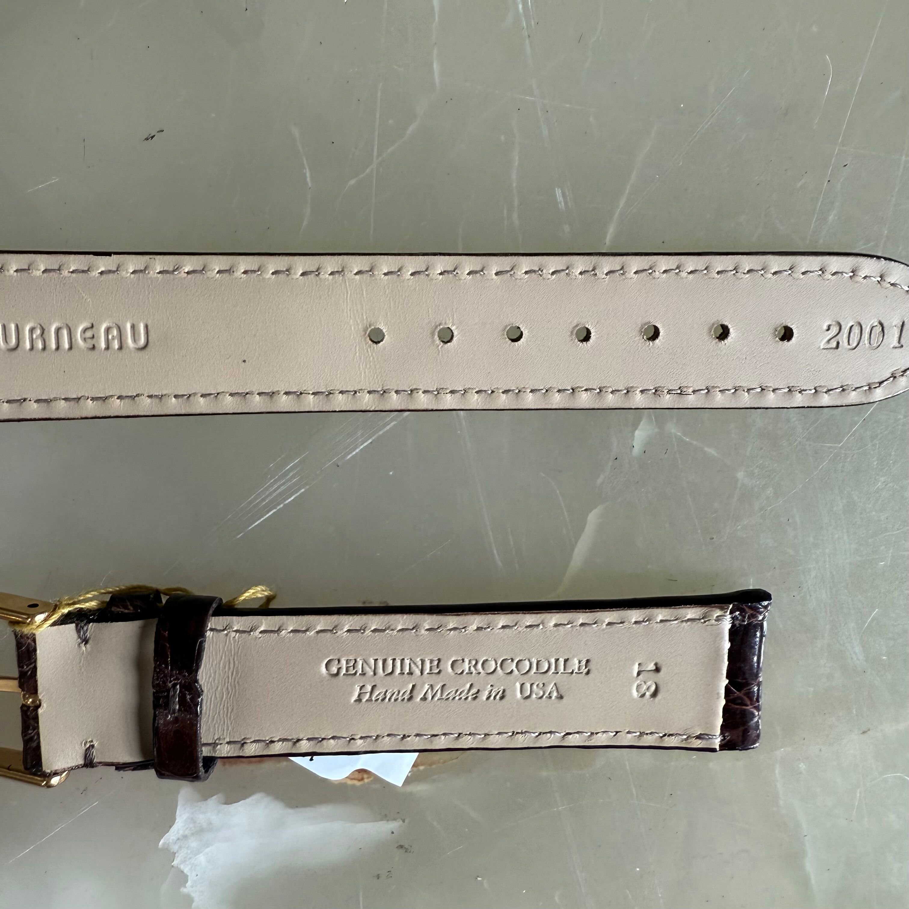 Genuine Crocodile Brown Watch Strap Band 18mm Padded & Stitched w Buckle
