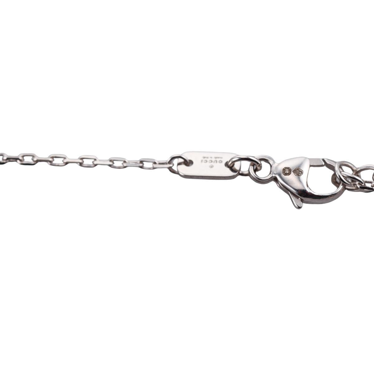 Gucci GG Running 18K White Gold Diamond Pendant Necklace