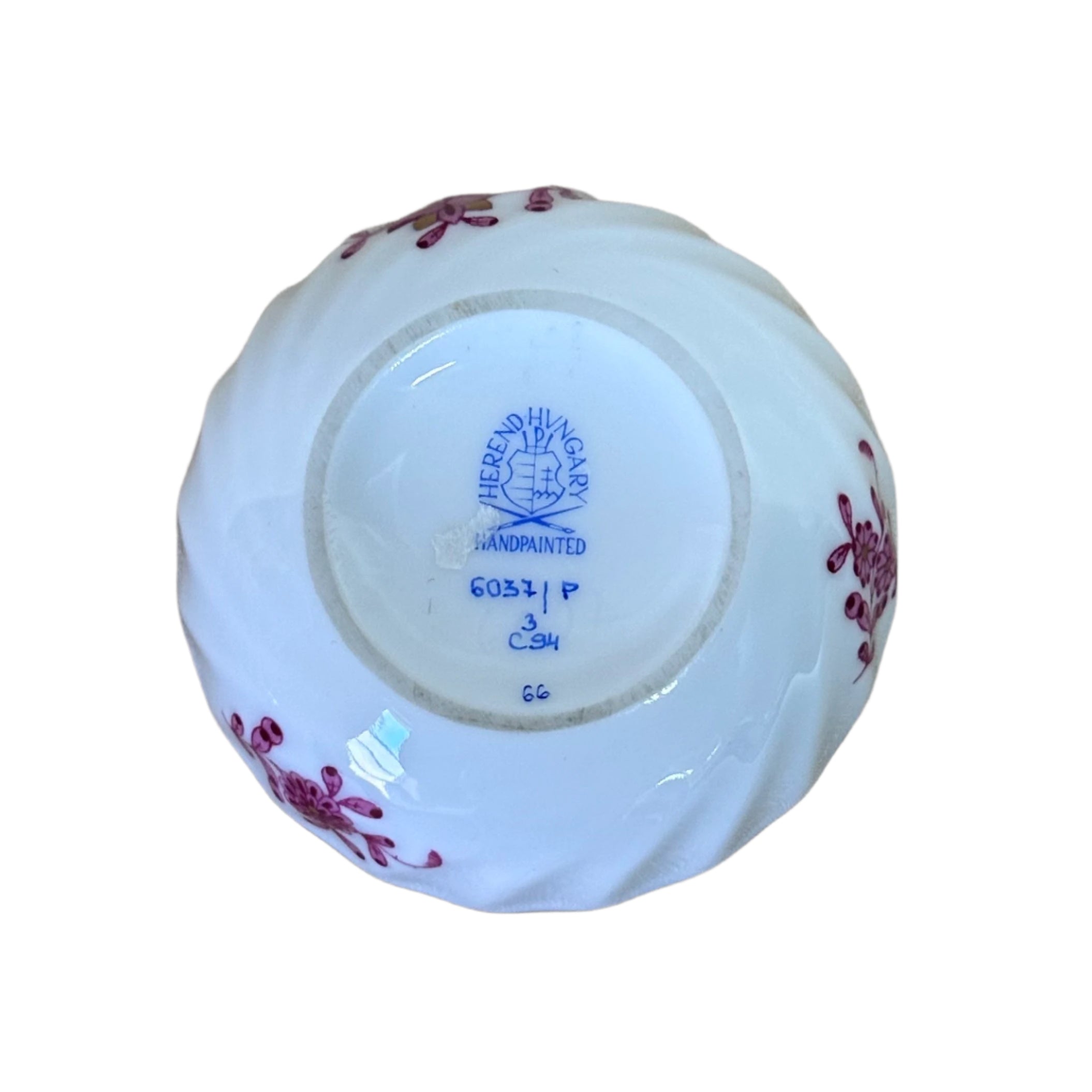 Herend Porcelain Indian Basket Raspberry Small Trinket Box 6037 P