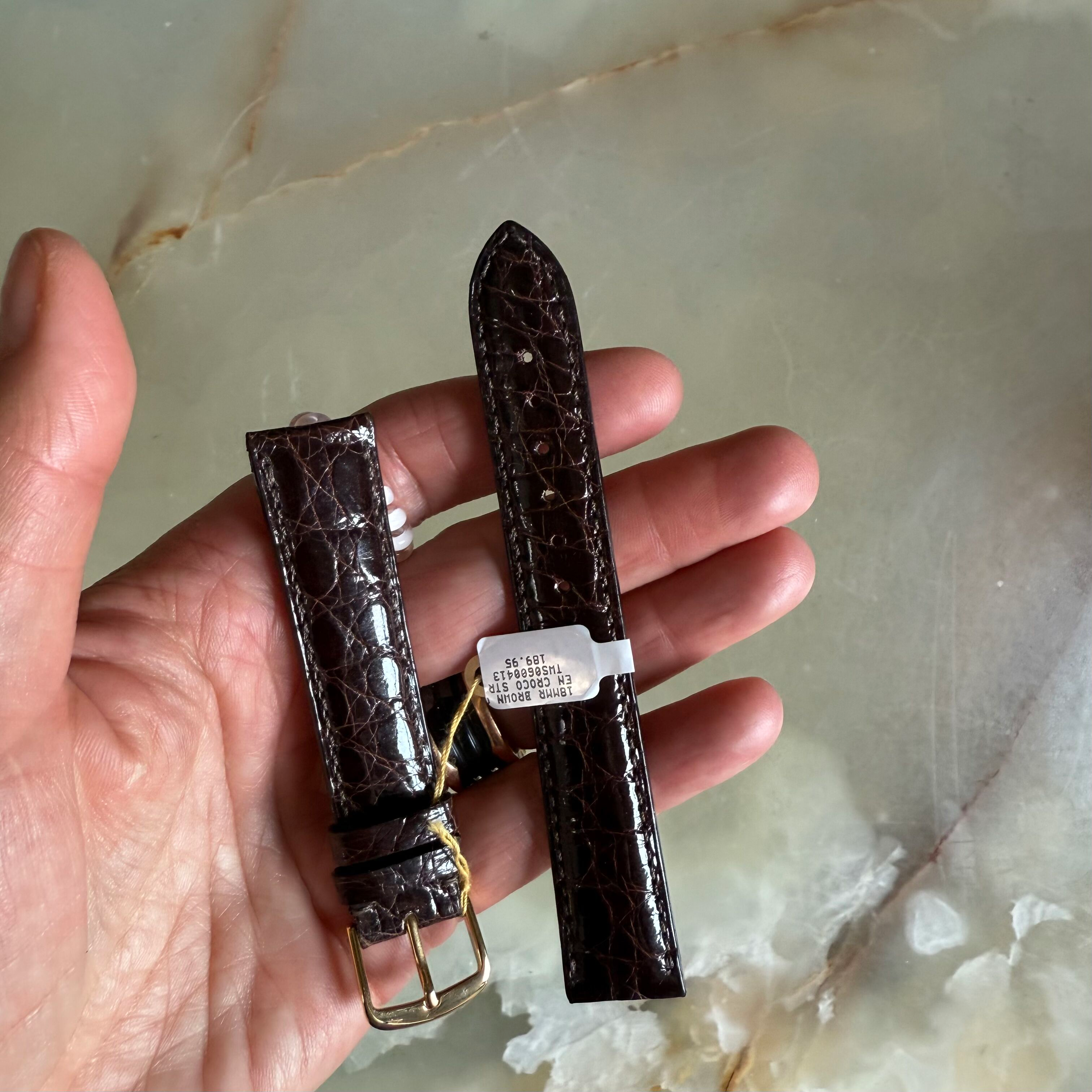 Genuine Crocodile Brown Watch Strap Band 18mm Padded & Stitched w Buckle