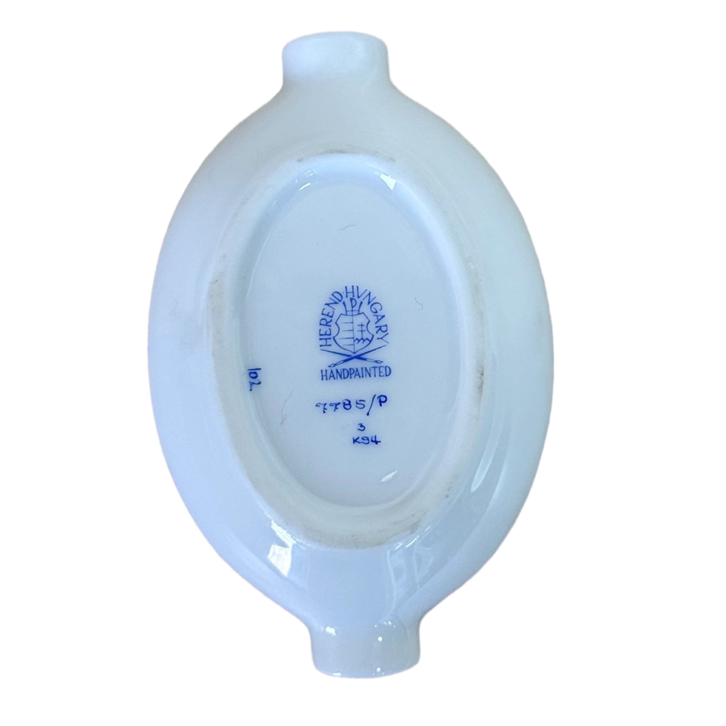 Herend Hungary Indian Basket Raspberry Miniature Small Oval Ashtray Pin Tray Dish 7785 P