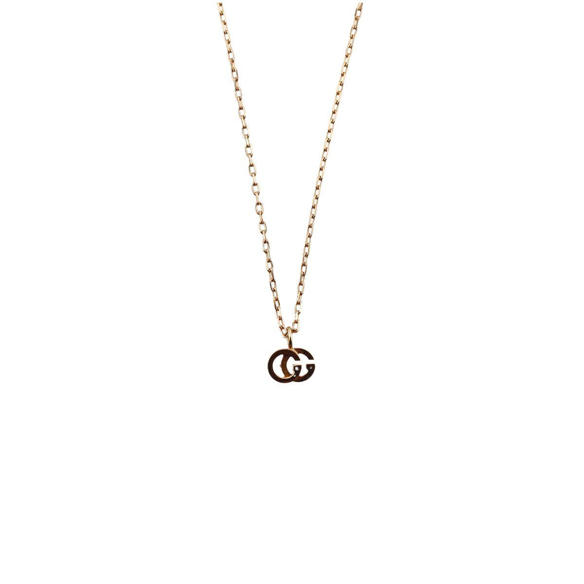 Gucci GG Running 18K Gold Pendant Paraiba Tourmaline Necklace