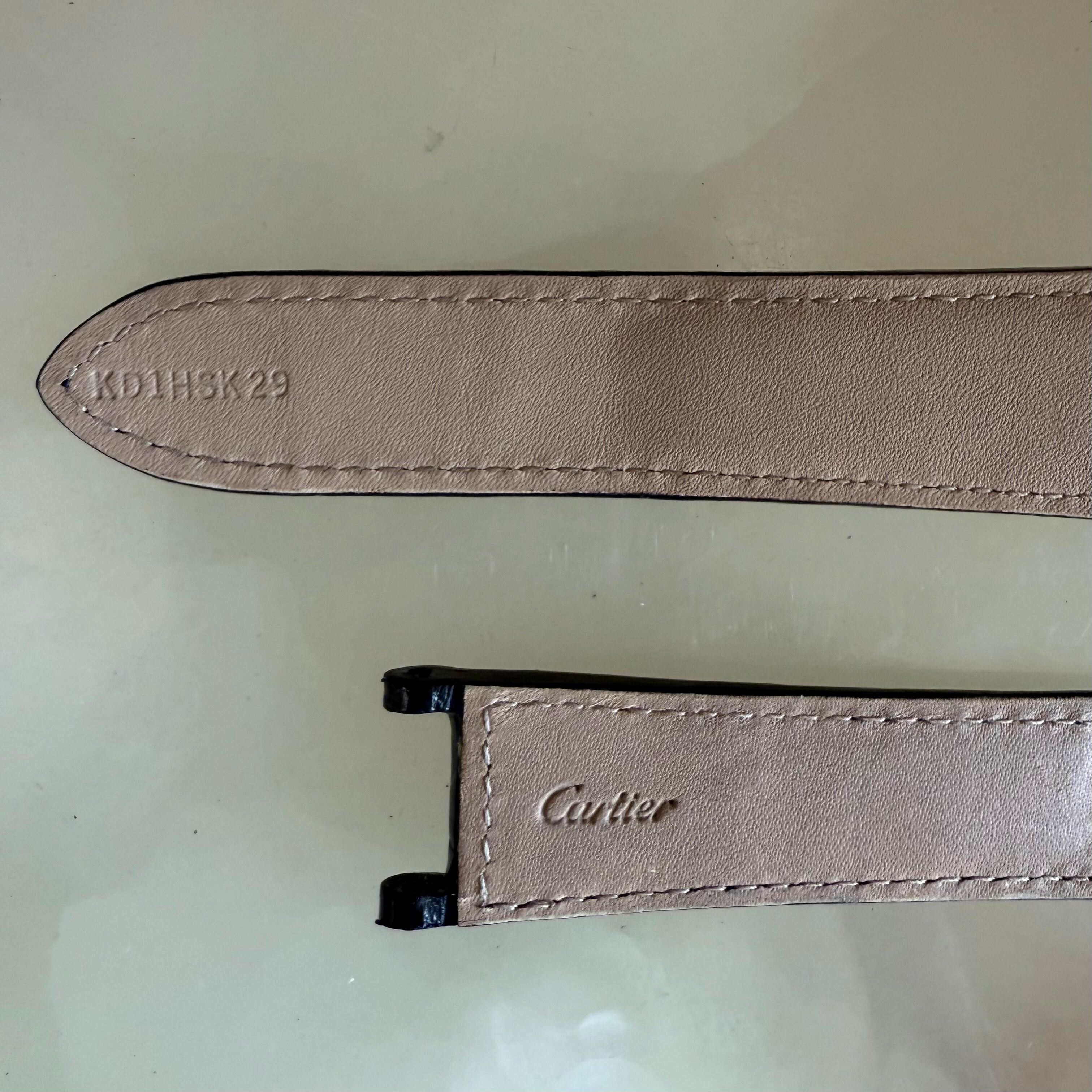 Authentic Cartier Pasha Black Alligator Watch Strap Band 21mm KD1HSK29