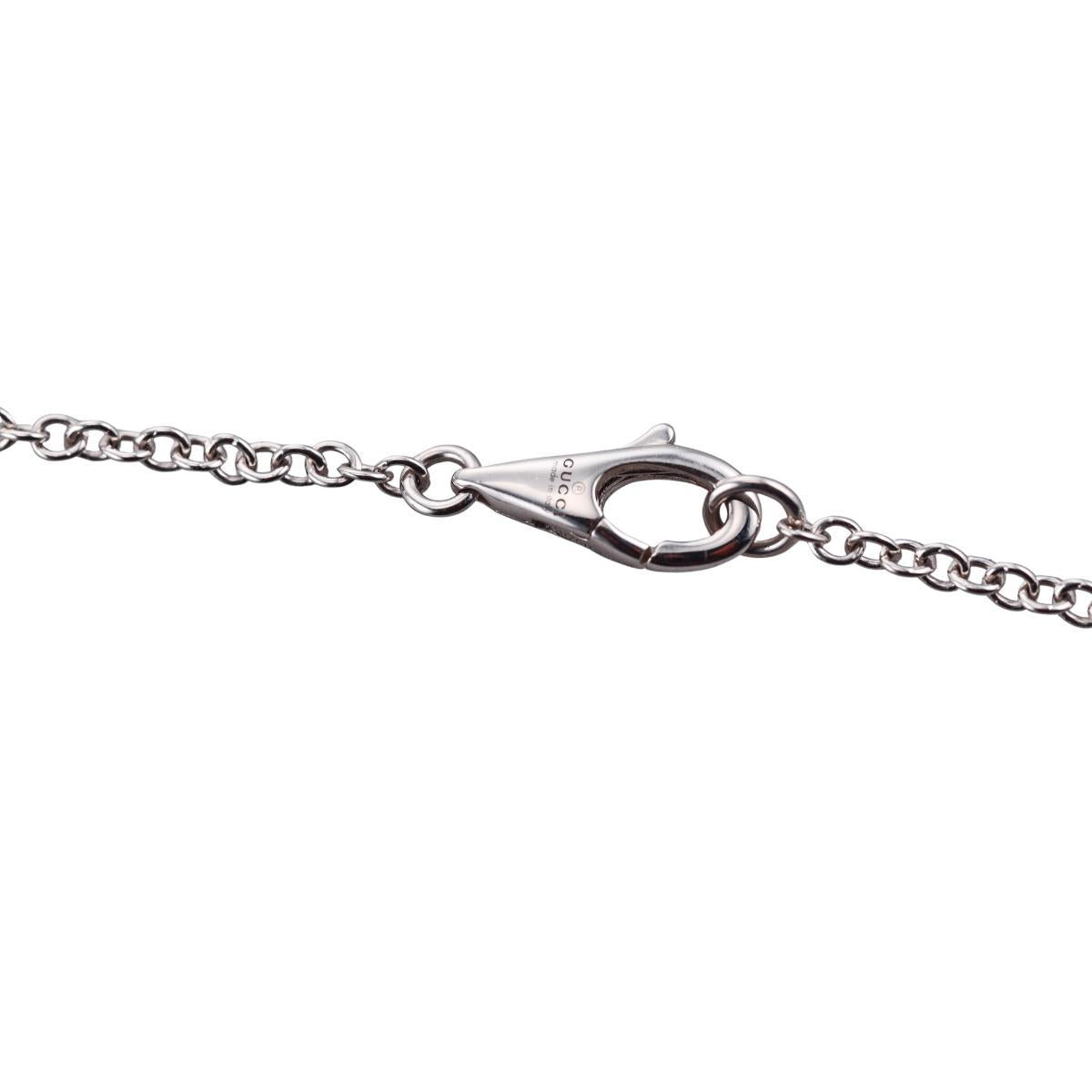 Gucci Horsebit 18K White Gold Diamond Pendant Necklace