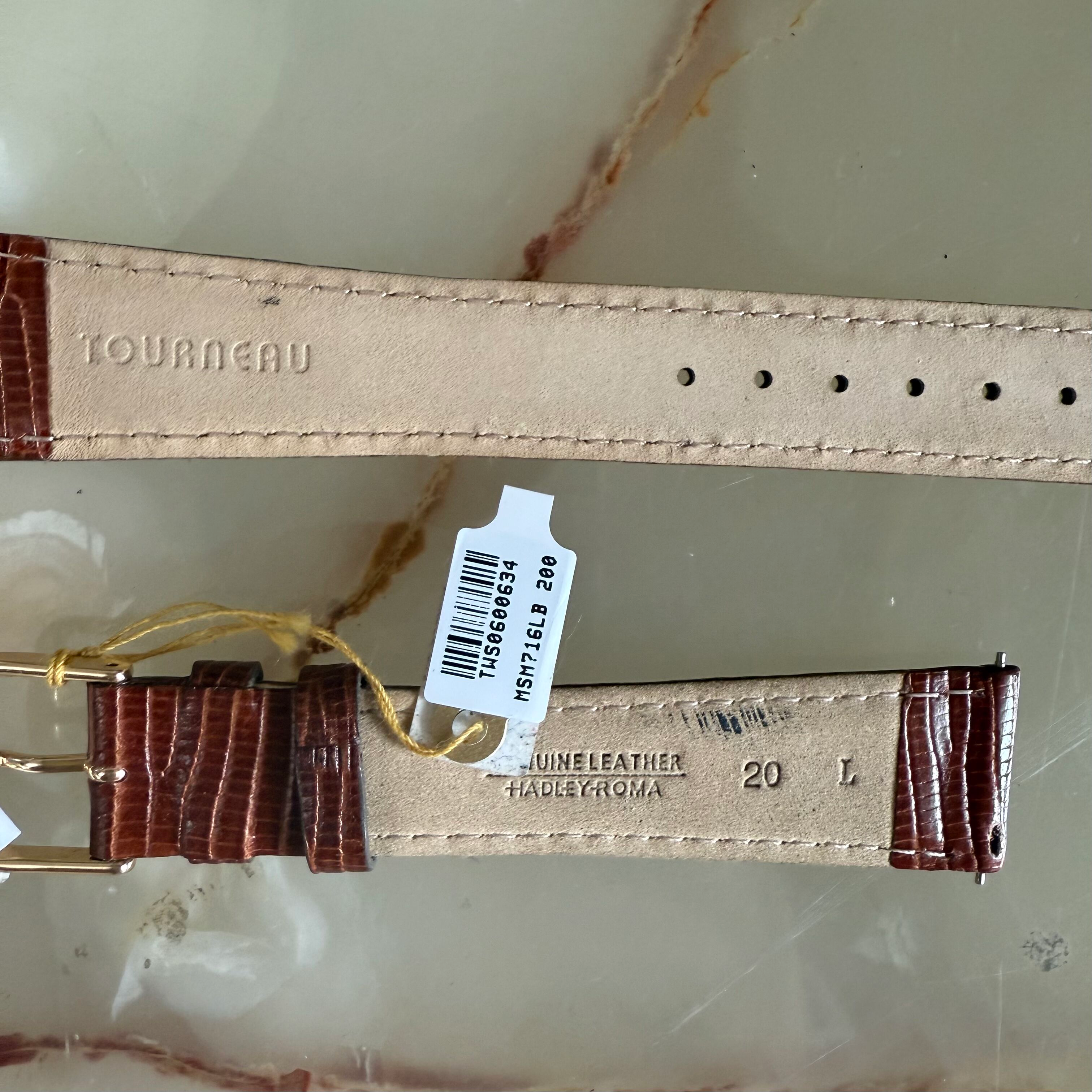 Genuine Lizard Brown Watch Strap Band 20mm Padded & Stitched w Buckle