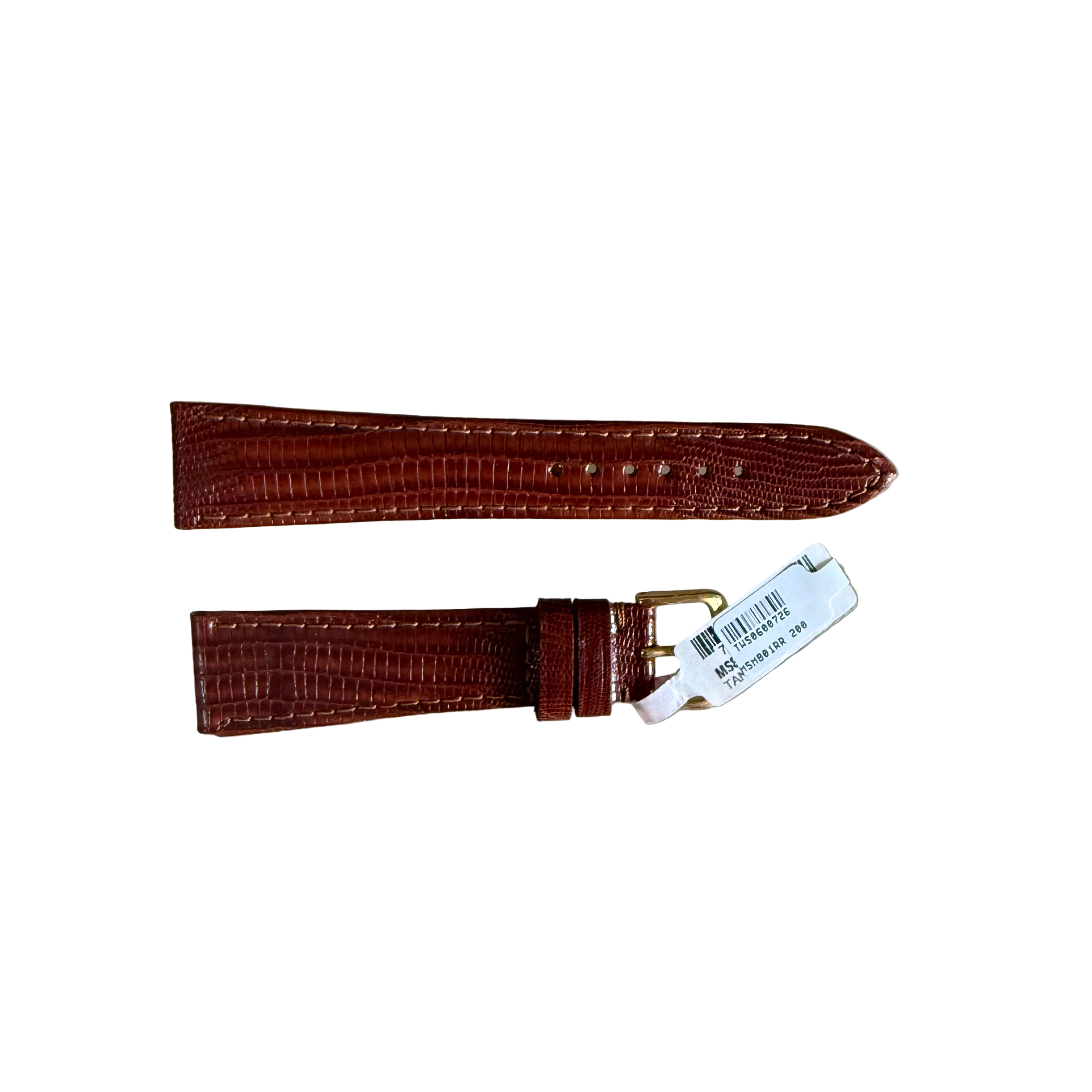 Genuine Lizard Brown Watch Strap Band 20mm Padded & Stitched w Buckle