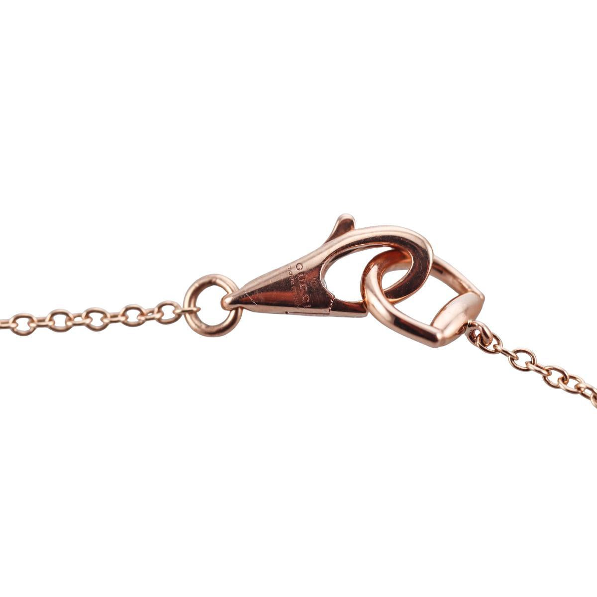 Gucci Horsebit 18K Rose Gold Diamond Pendant Necklace