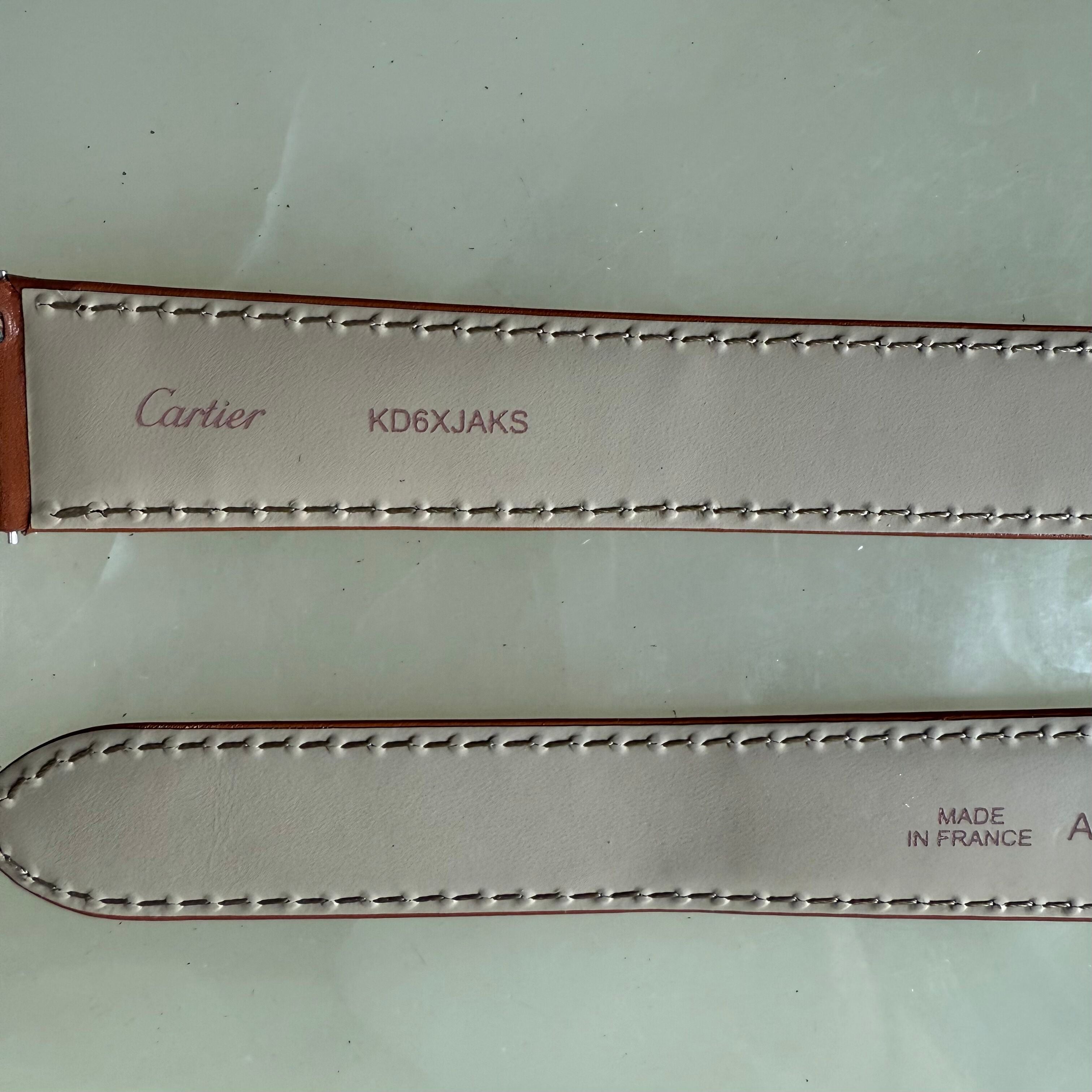 Authentic Cartier Brown Calfskin Watch Strap Band 20mm KD6XJAKS