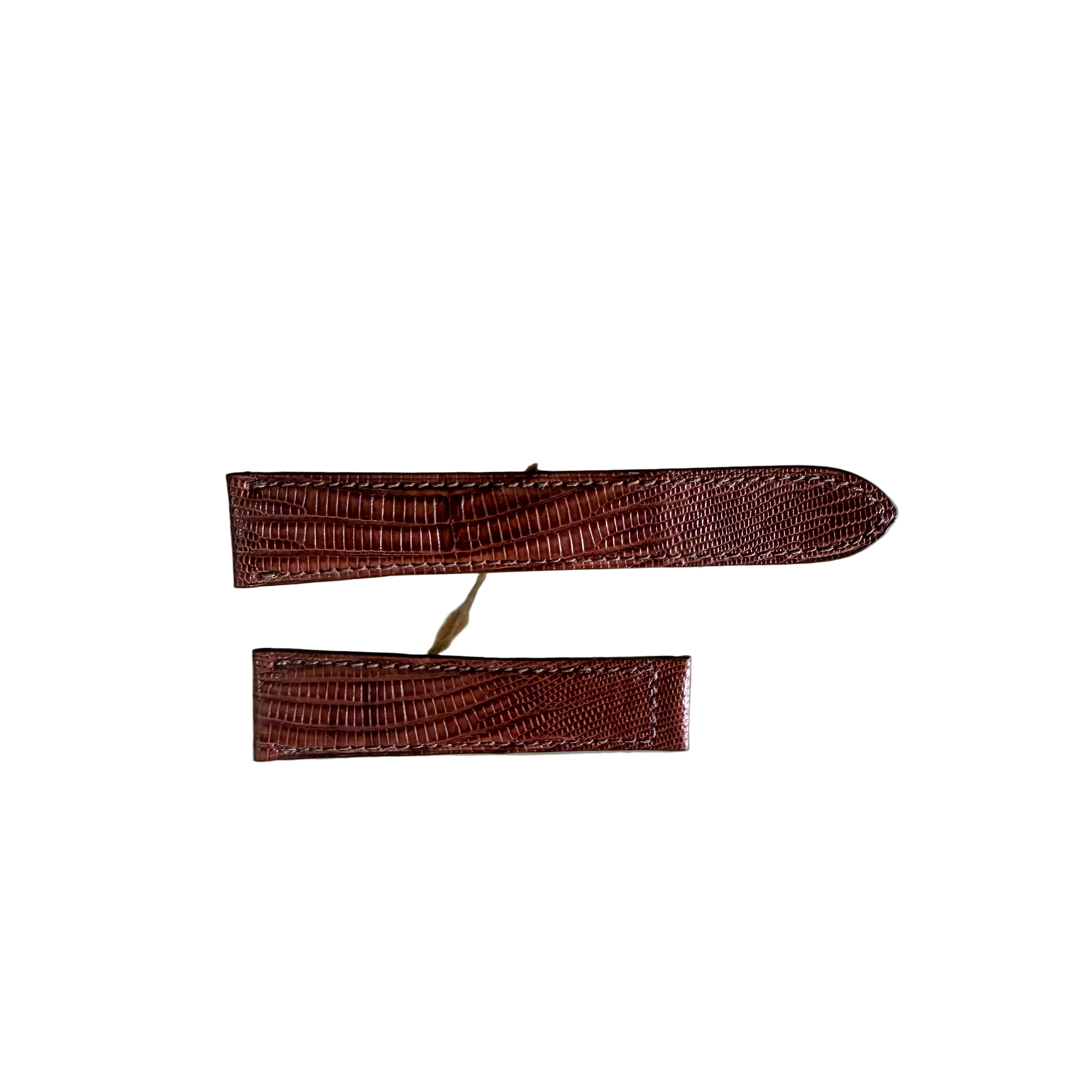 Genuine Lizard Brown Watch Strap Band 20mm Padded & Stitched