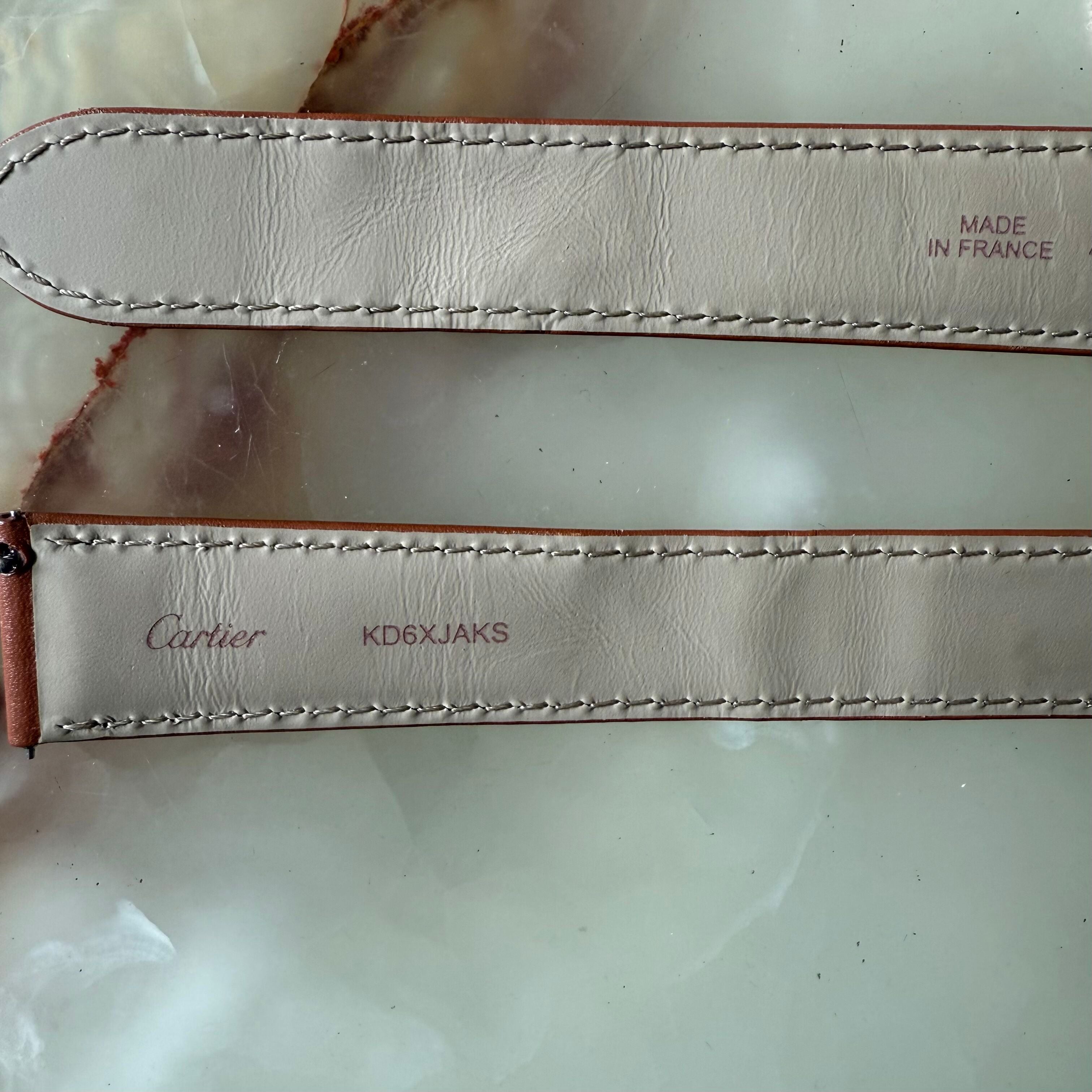 Authentic Cartier Brown Calfskin Watch Strap Band 20mm KD6XJAKS