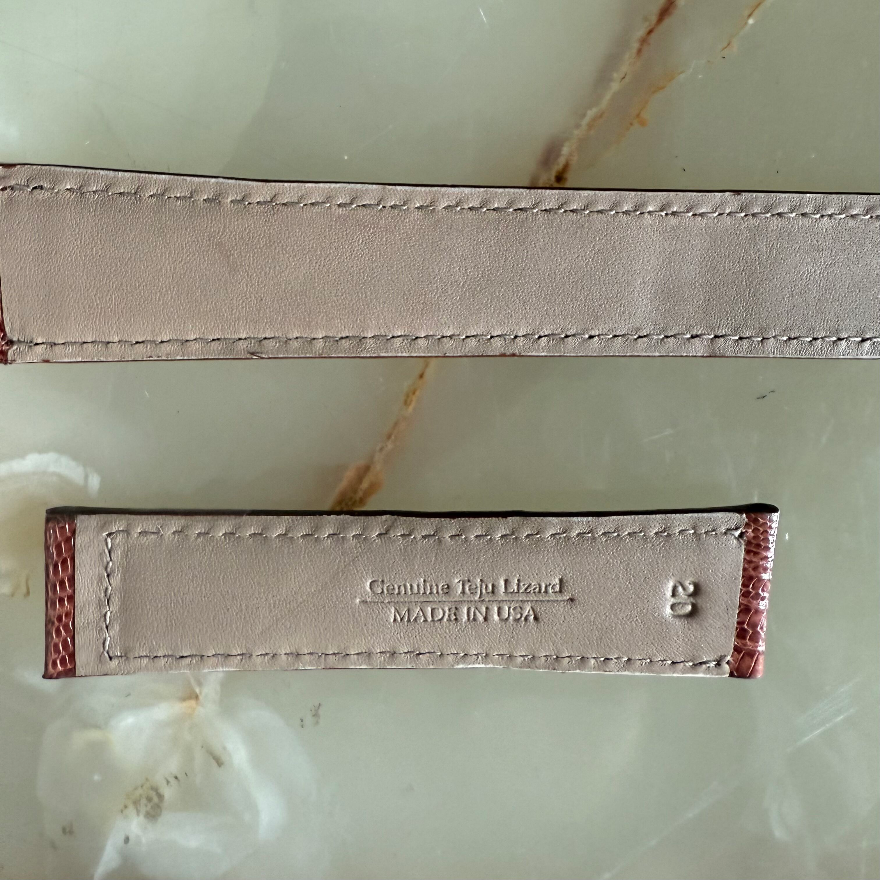 Genuine Lizard Brown Watch Strap Band 20mm Padded & Stitched