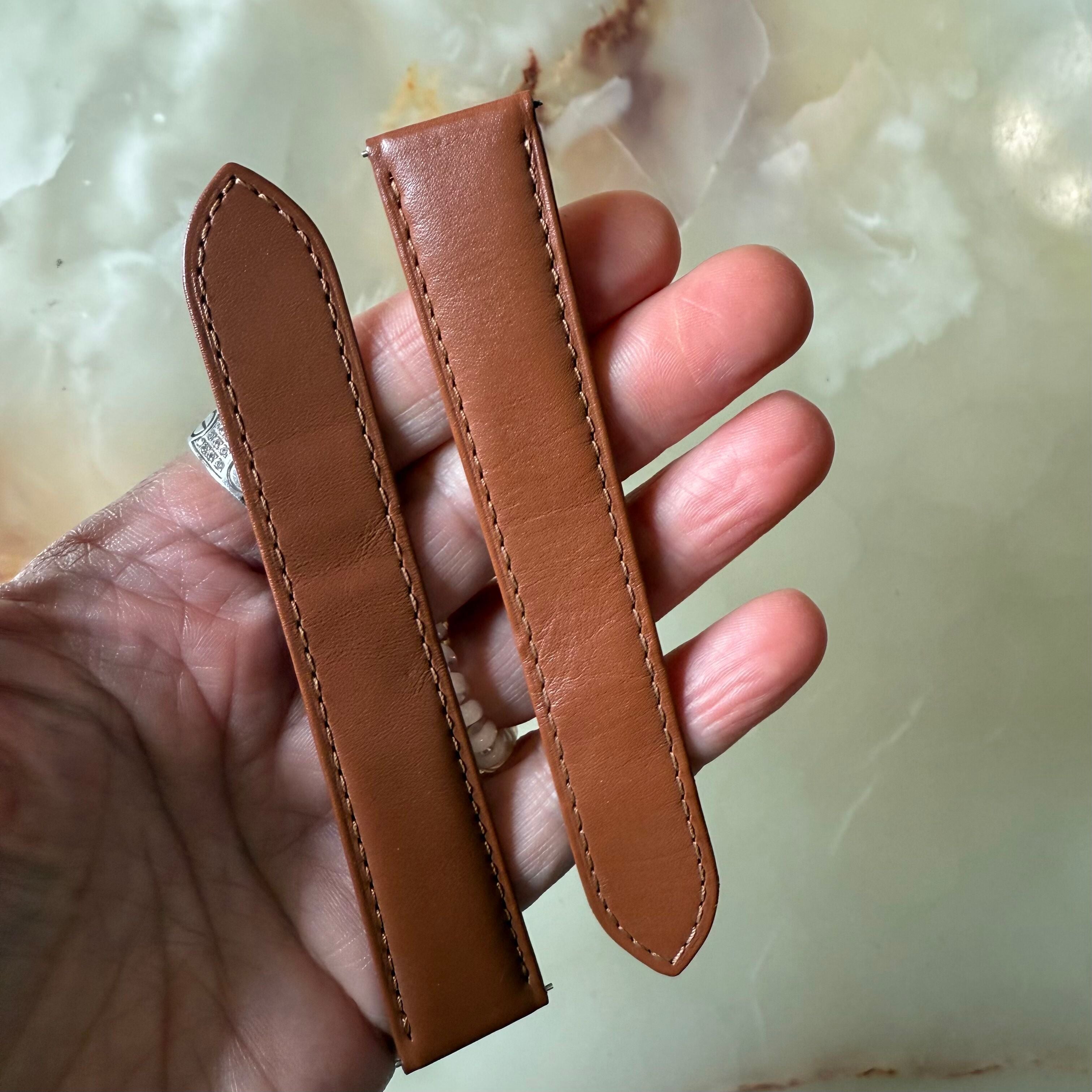 Authentic Cartier Brown Calfskin Watch Strap Band 20mm KD6XJAKS