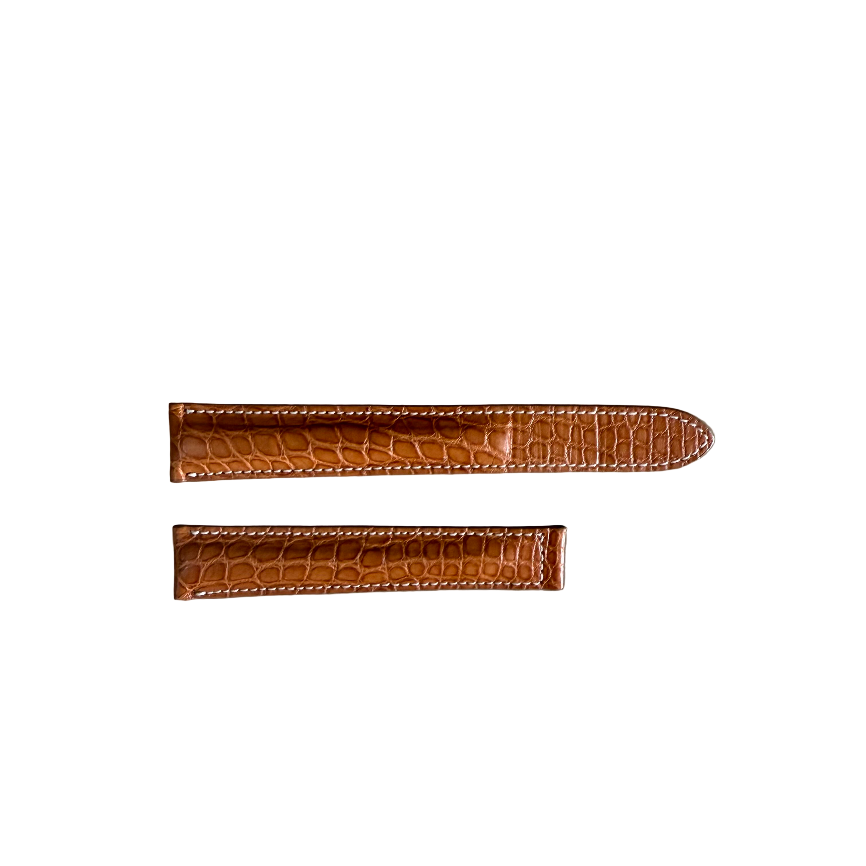 Genuine Alligator Brown Watch Strap Band 20mm Padded & Stitched