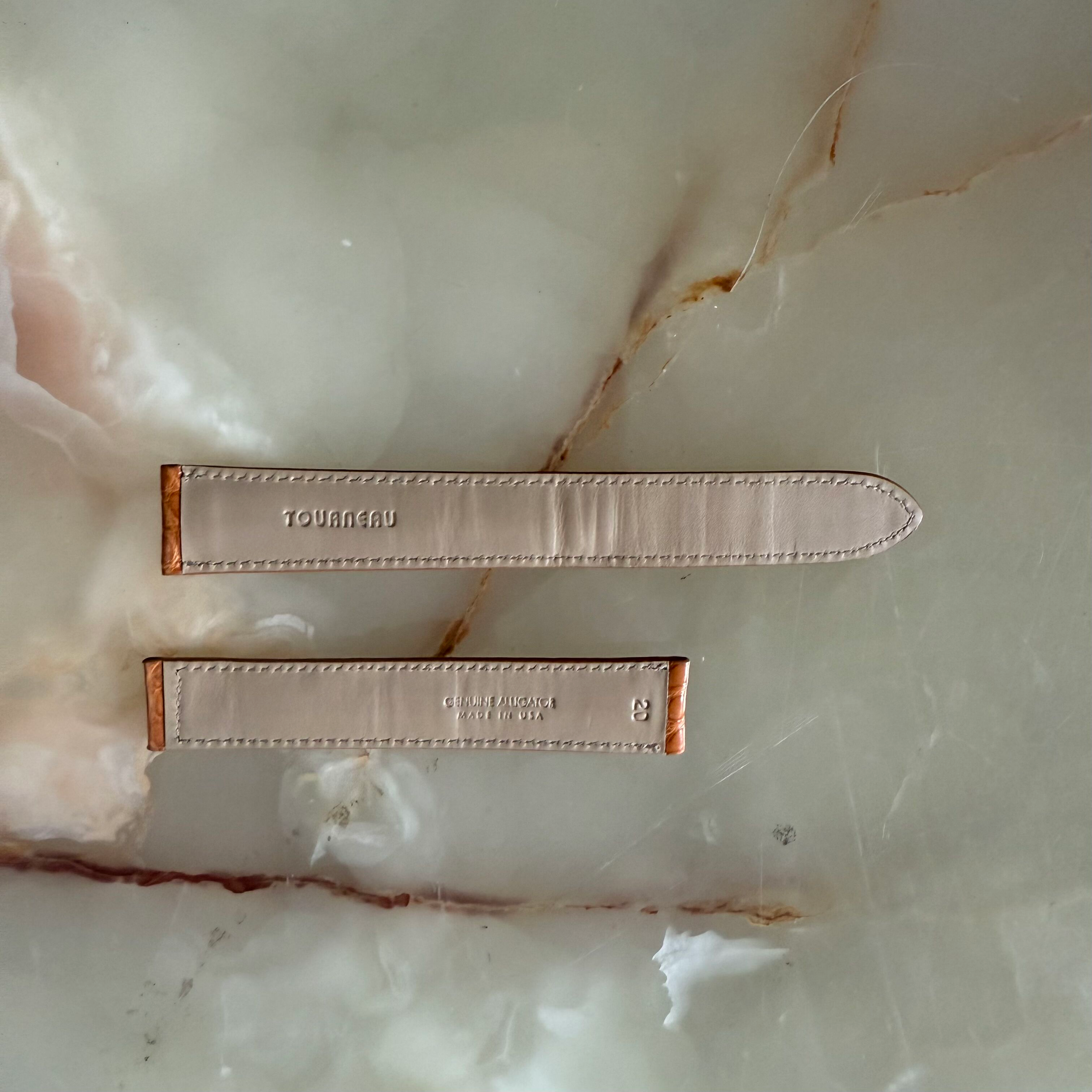 Genuine Alligator Brown Watch Strap Band 20mm Padded & Stitched