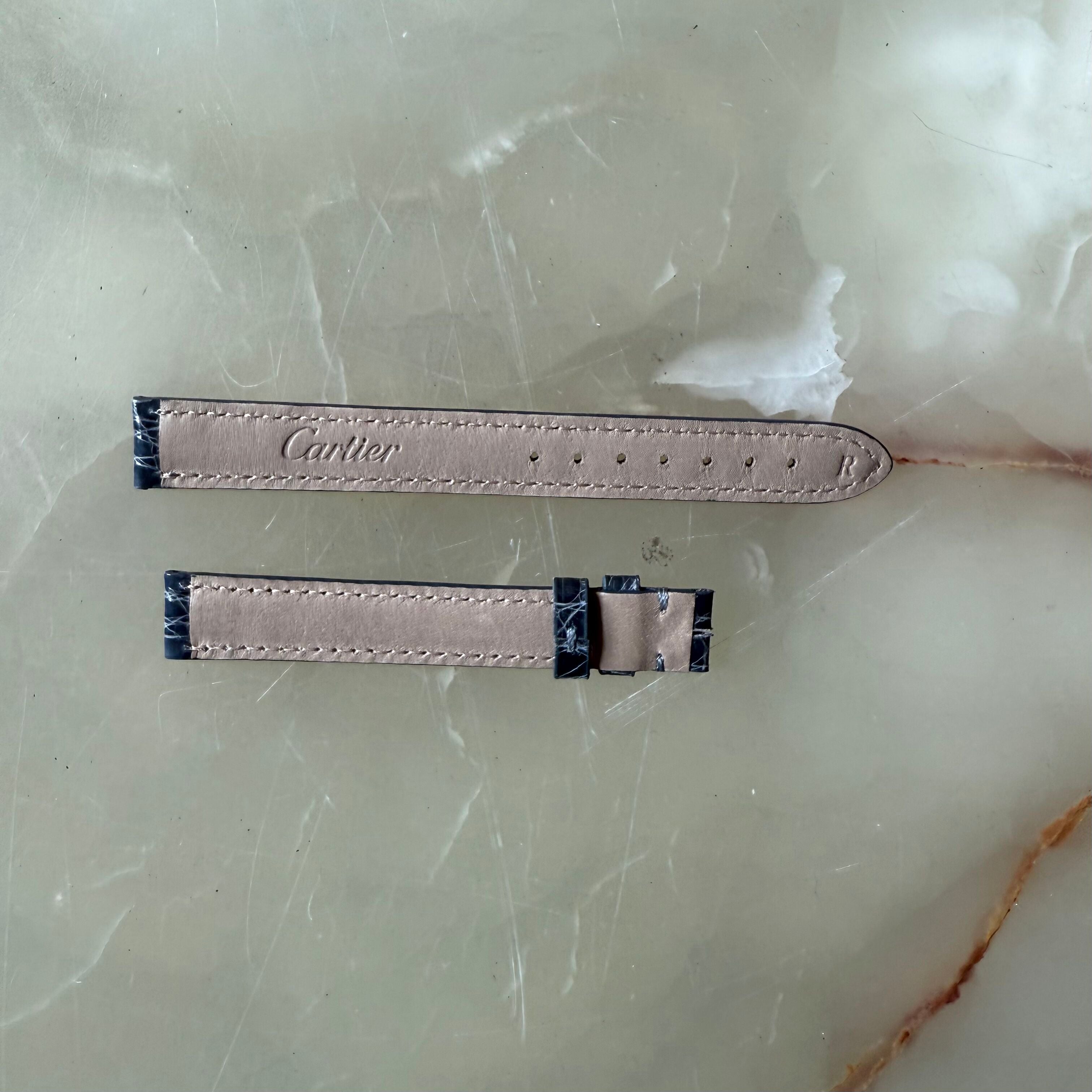 Authentic Cartier Grey Caiman Alligator Watch Strap Band 13mm