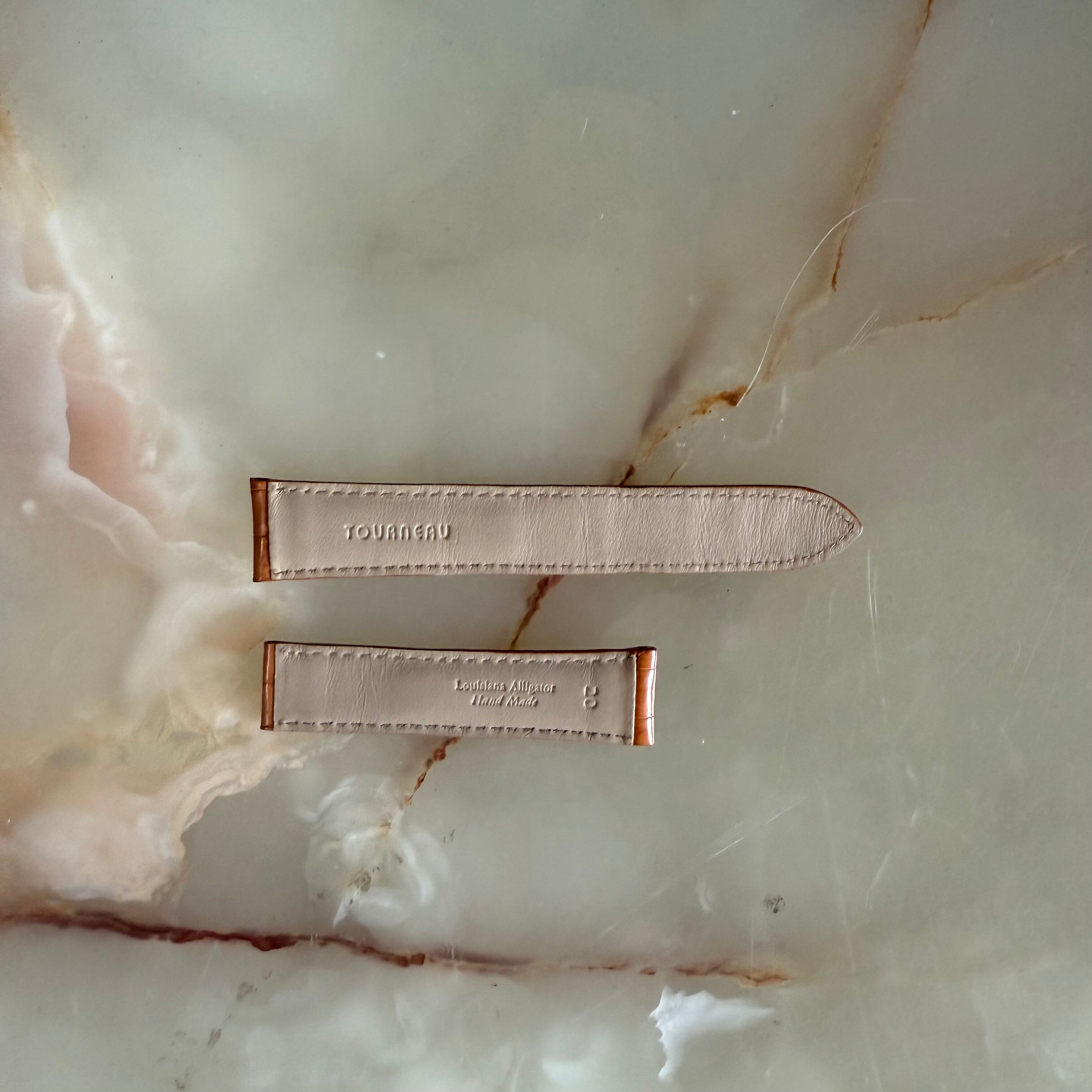 Genuine Alligator Brown Watch Strap Band 20mm Padded & Stitched