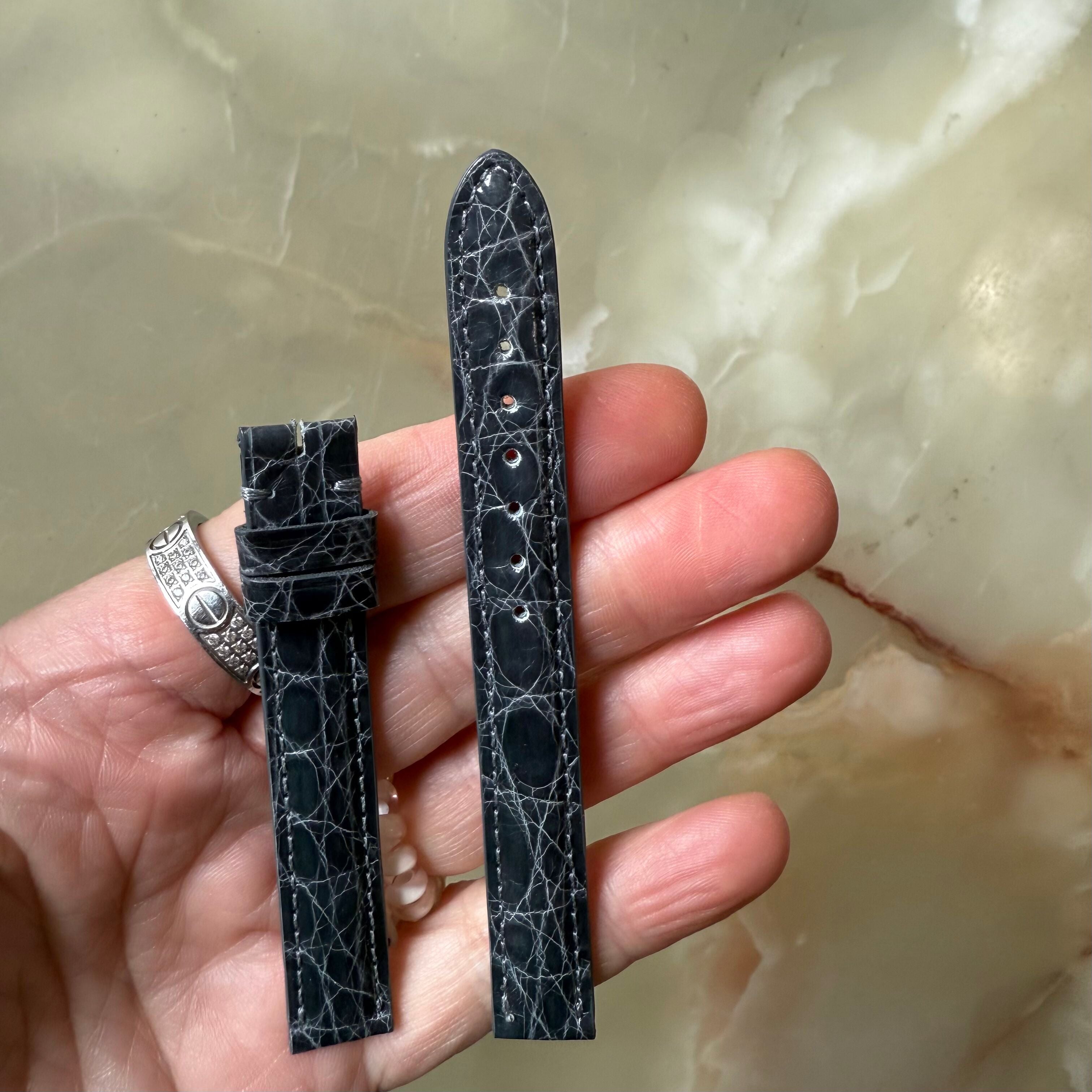 Authentic Cartier Grey Caiman Alligator Watch Strap Band 13mm