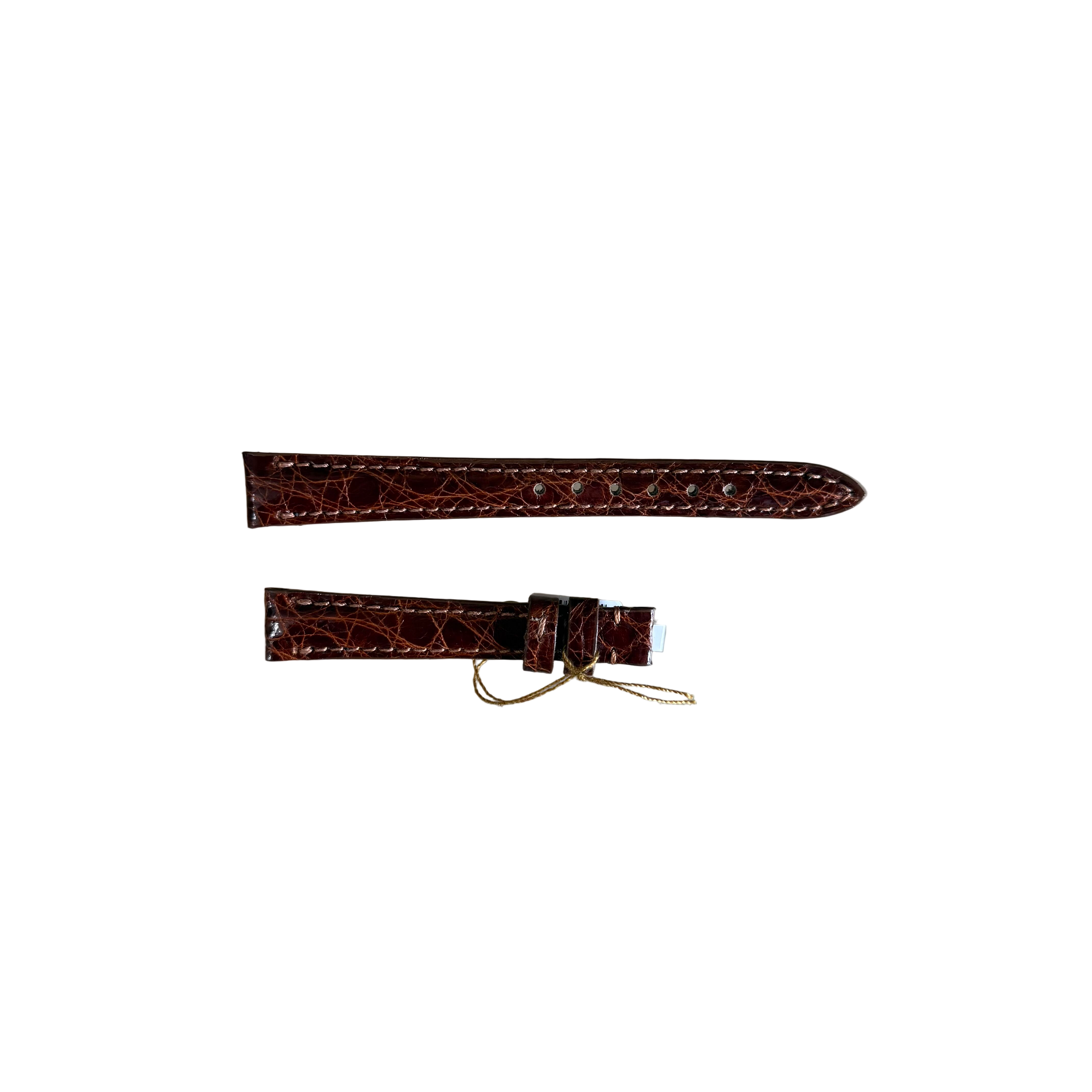 Genuine Crocodile Brown Watch Strap Band 12mm Padded & Stitched