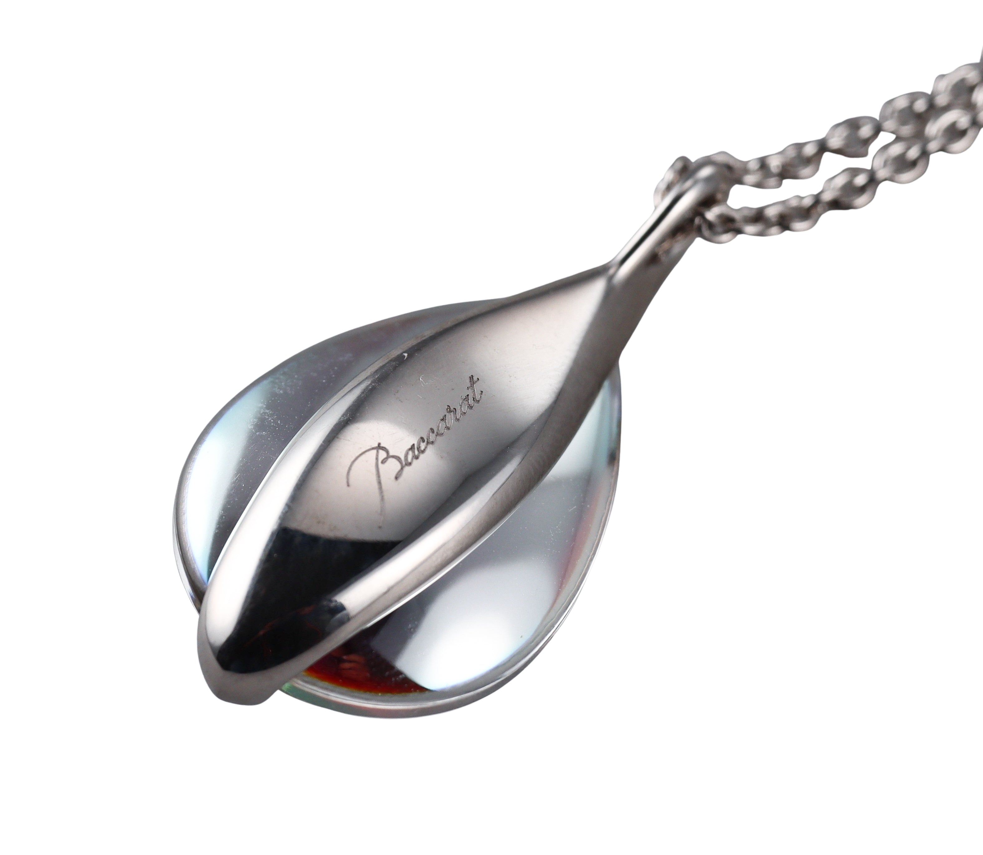 Baccarat Fleur De Psydelic Sterling Silver Necklace 2609380