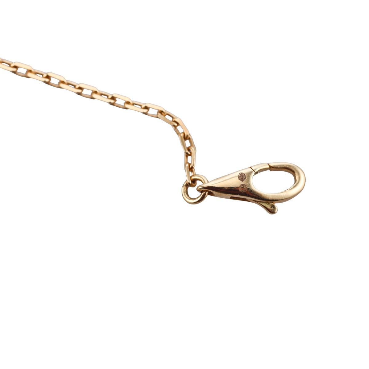 Gucci Interlocking G 18K Gold Diamond Amazonite Pendant Necklace